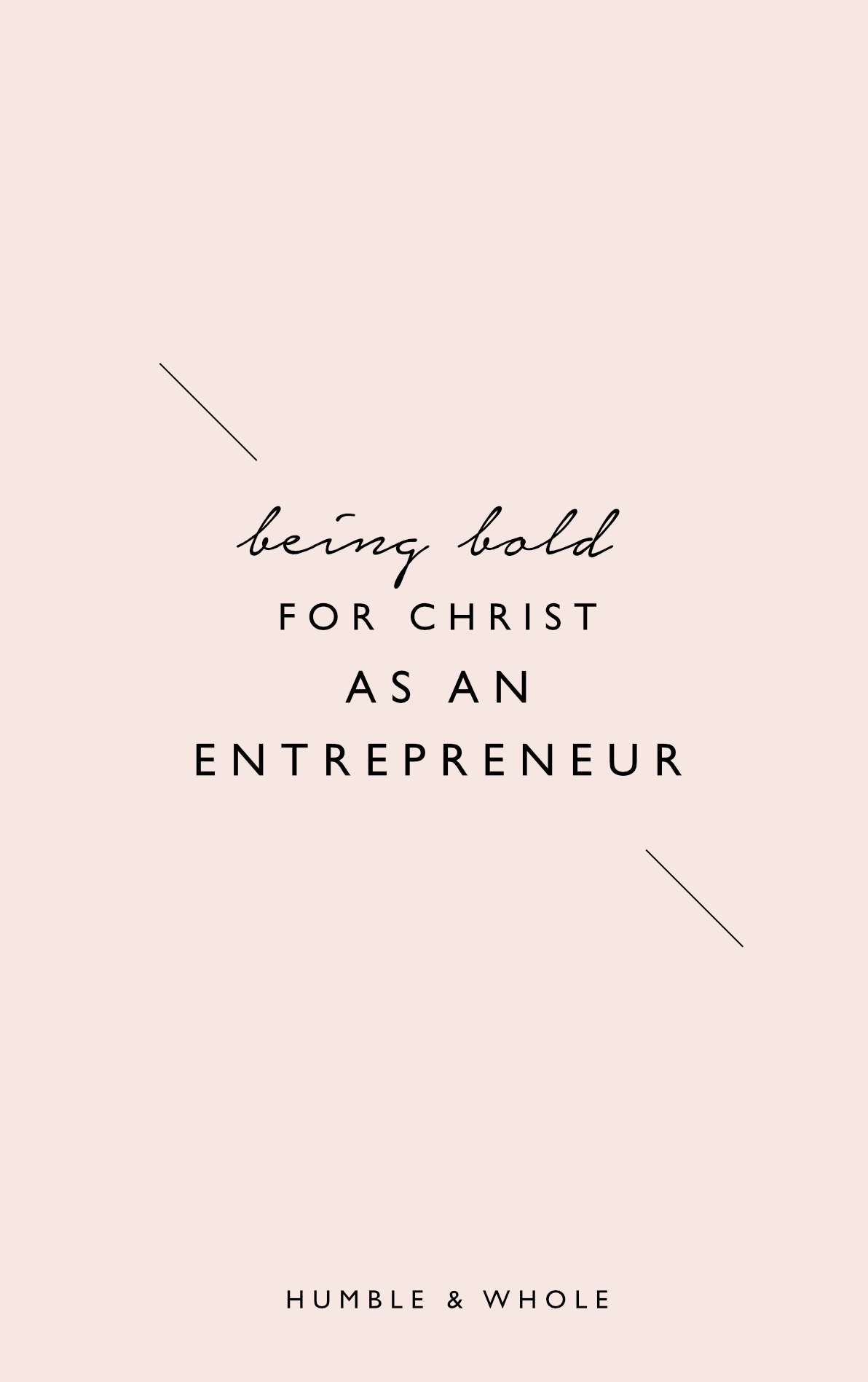 Being Bold for Christ as an