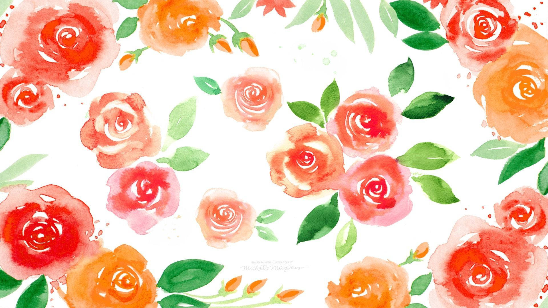 Floral Desktop Painting Wallpaper