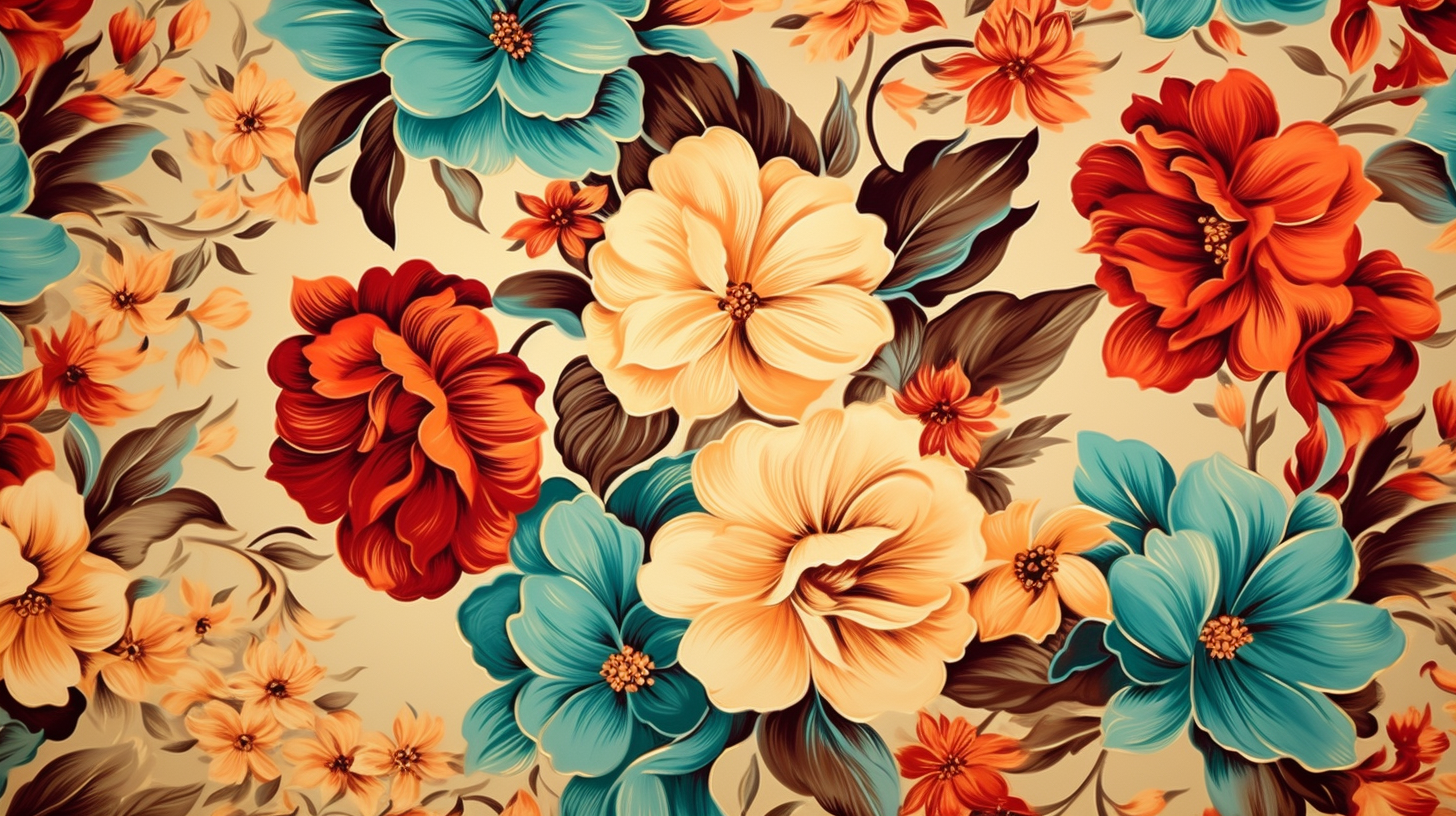 Retro Floral Wallpaper Vintage Blooms