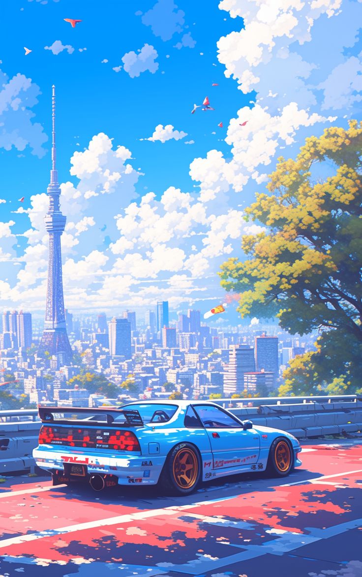 JDM car pixel art wallpaper