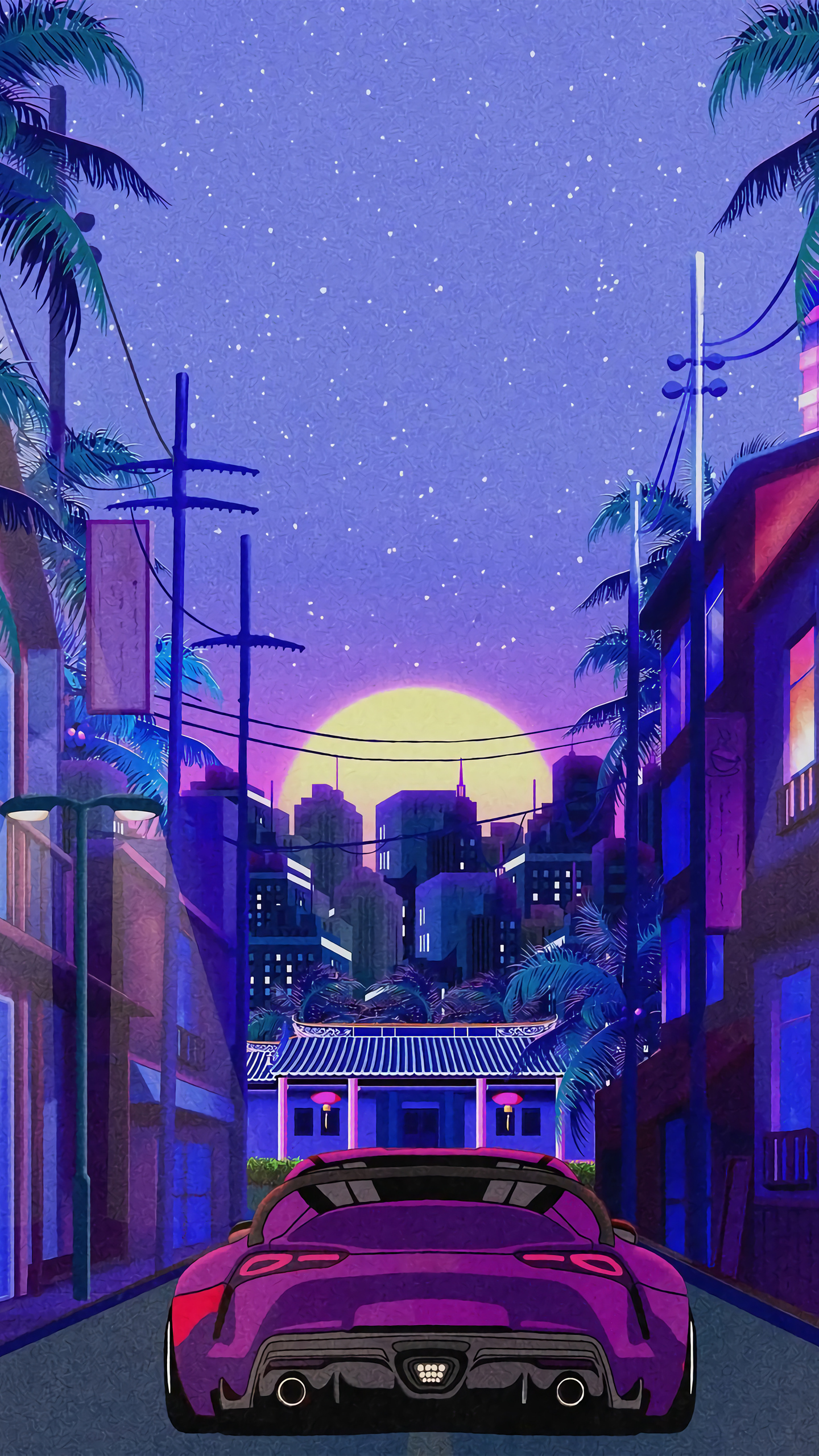 Car Ride At Twilight Hour