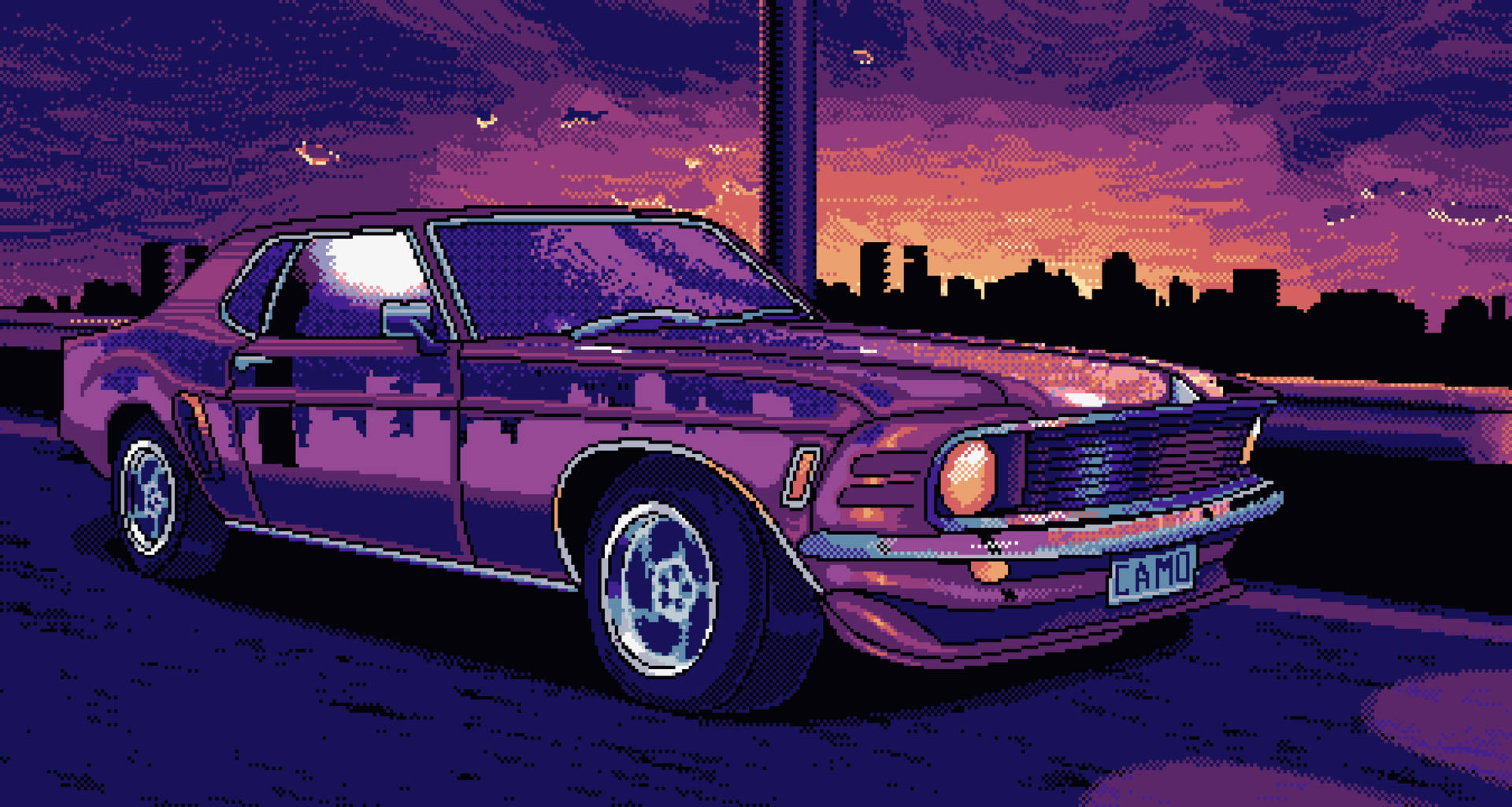 City Aesthetic Pixel Art Wallpaper