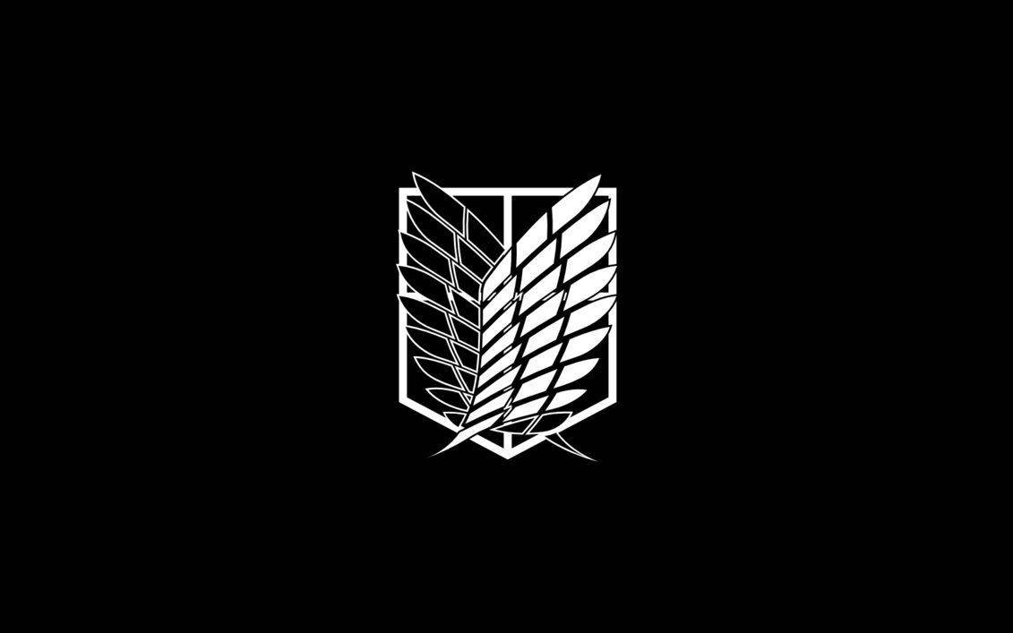 White Attack On Titan Logo Wallpaper