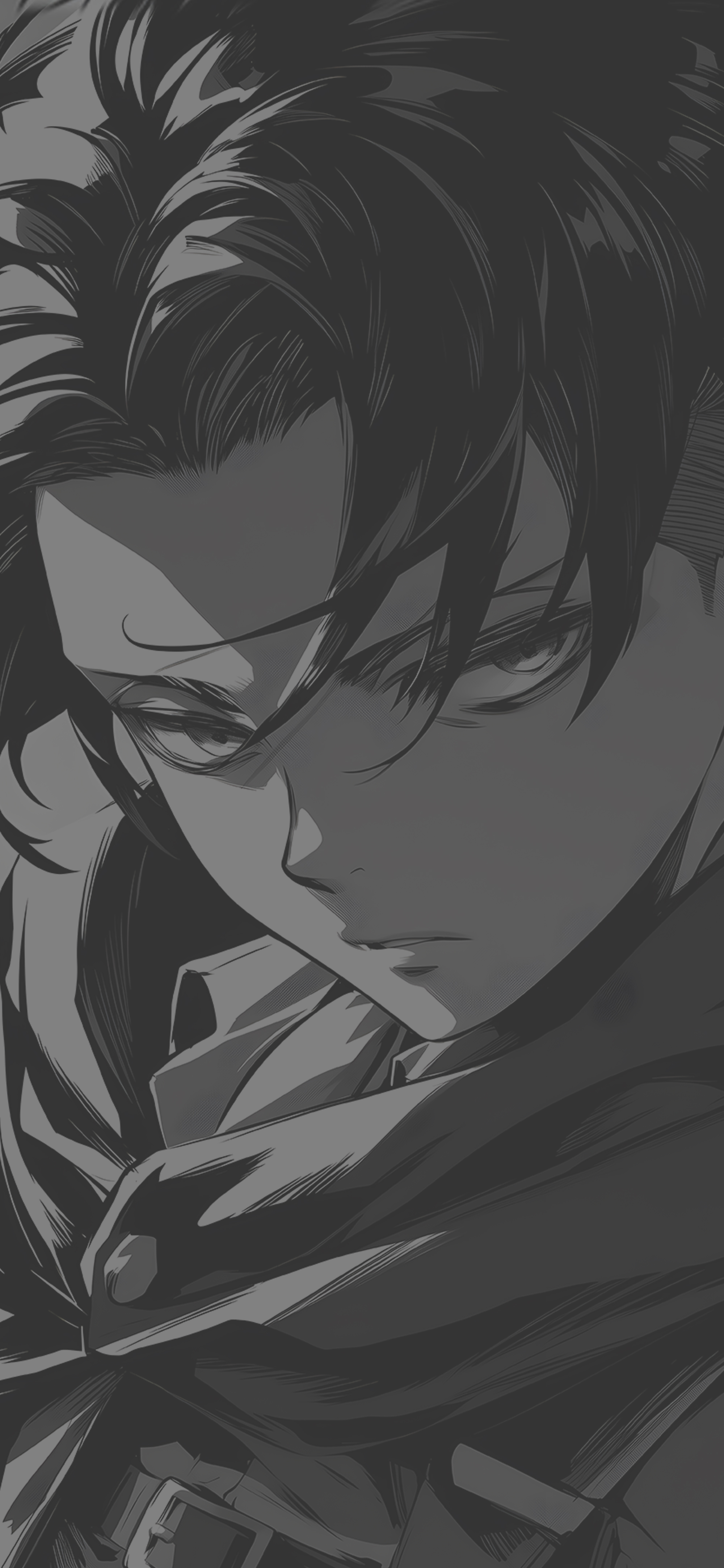 Levi Attack on Titan Black and White
