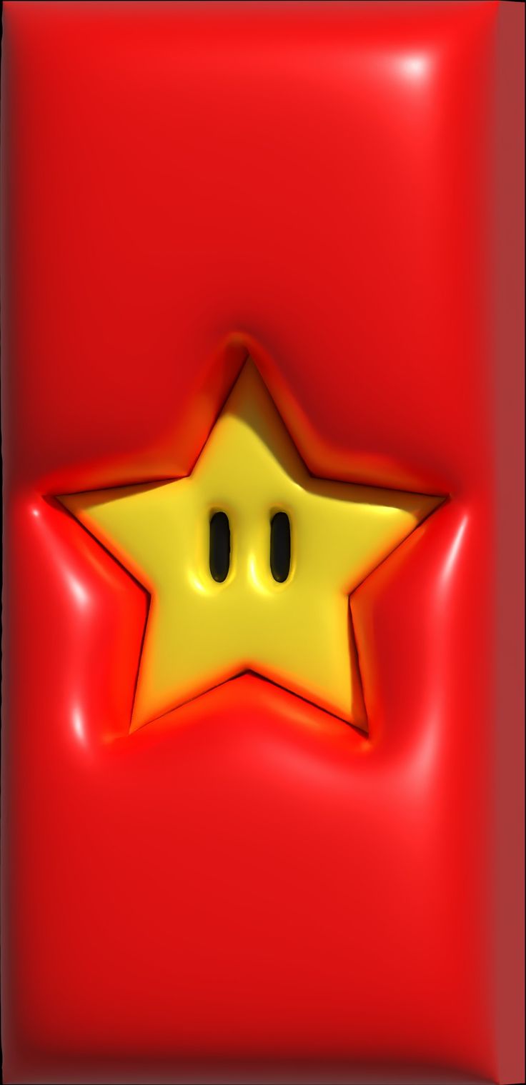 3D wallpaper inflatable Mario star