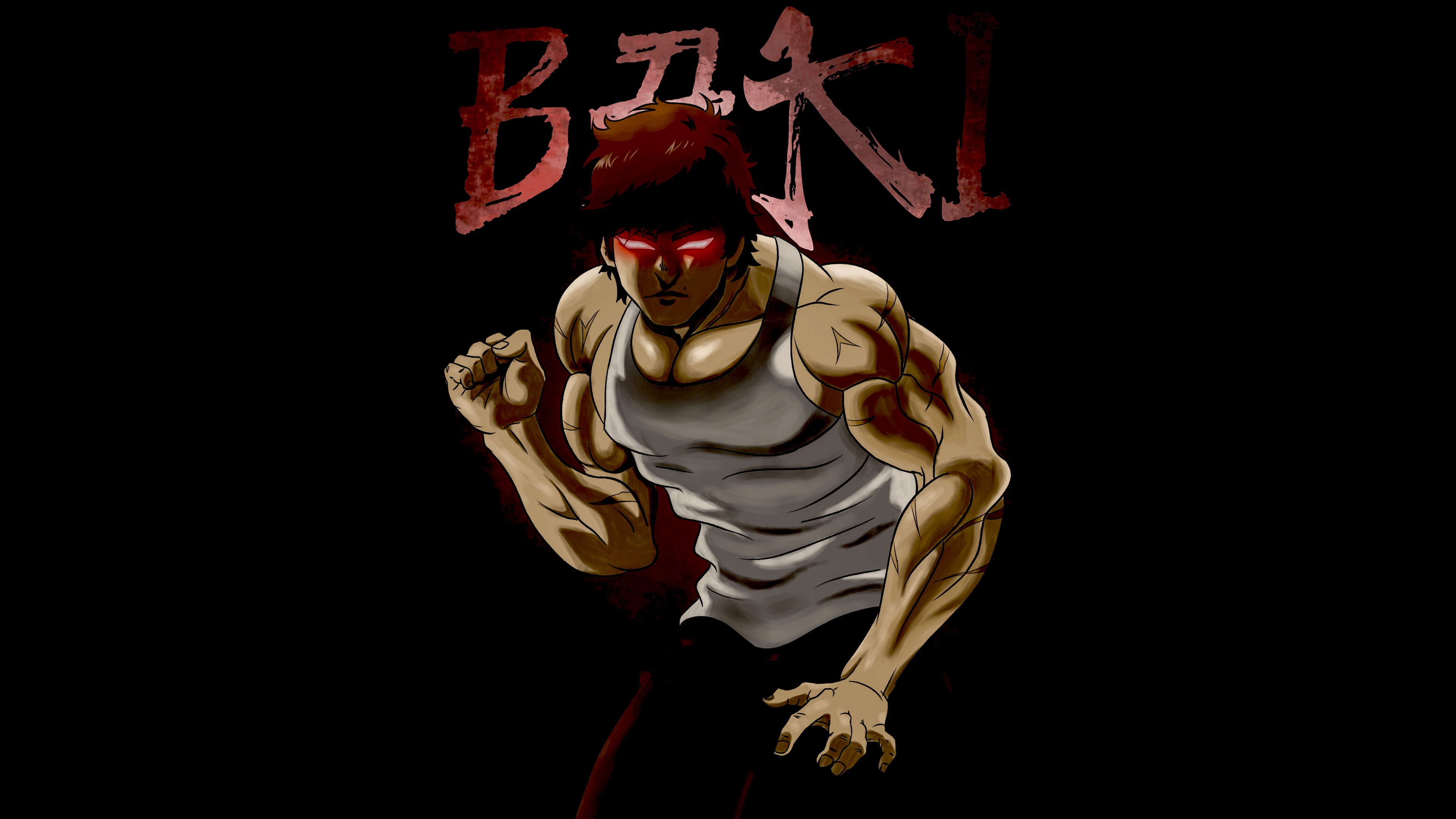 Baki Hanma Wallpaper 4K, Black