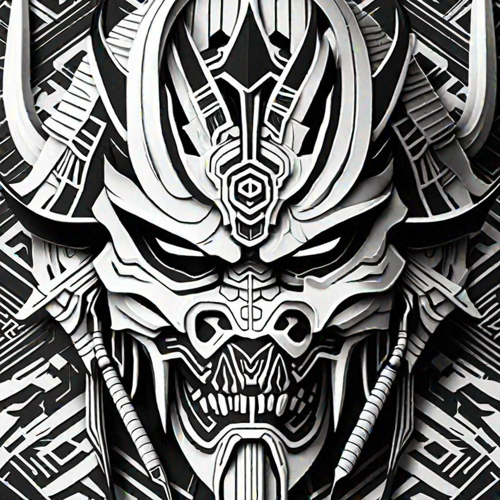 oni mask, cyberpunk, sith lord, white