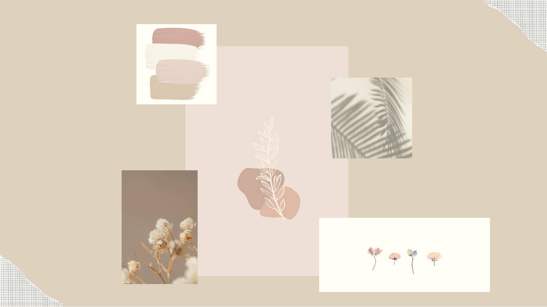 Download free Leafy Beige Aesthetic