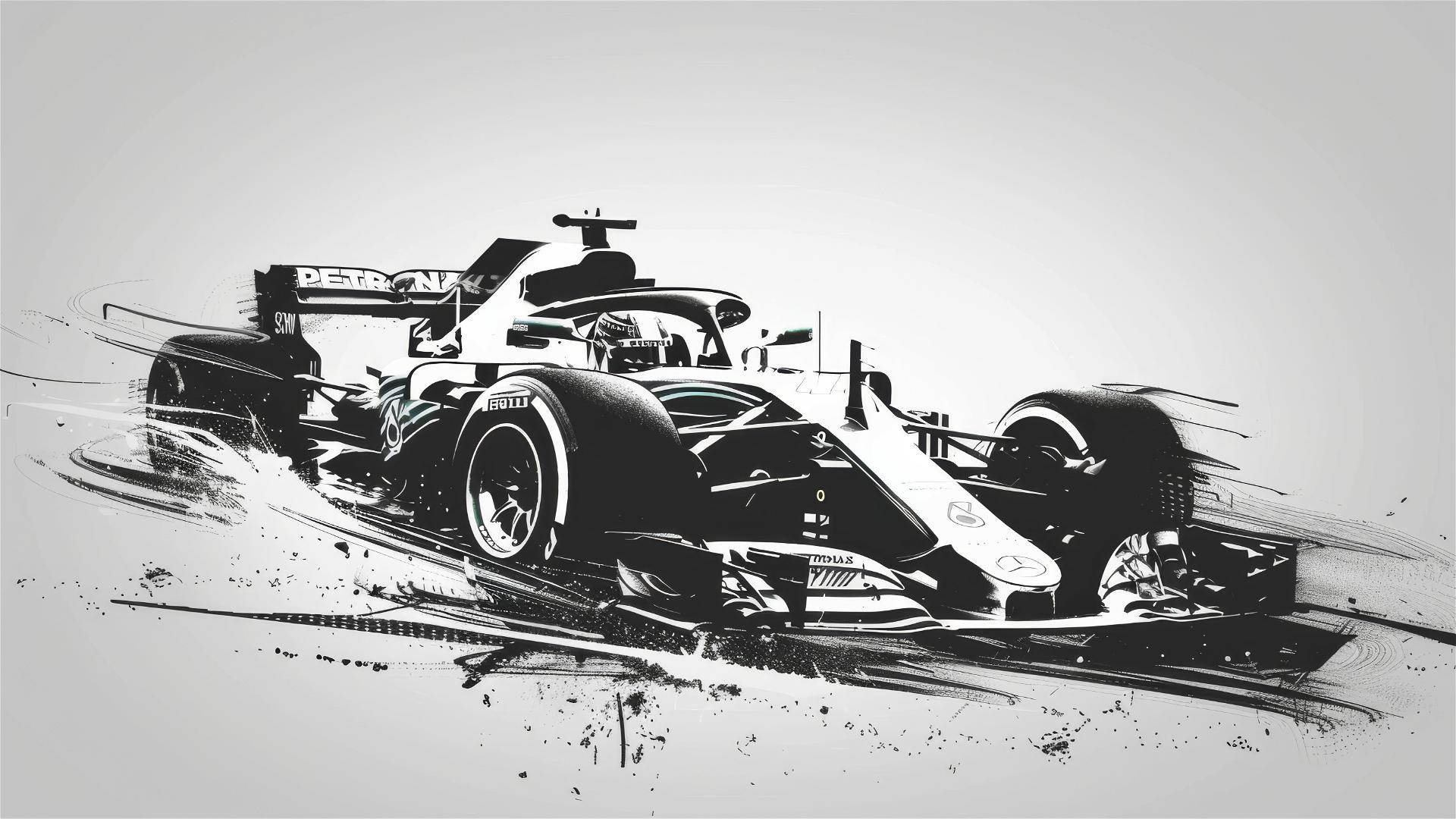 4K HD Wallpaper: F1 car poster