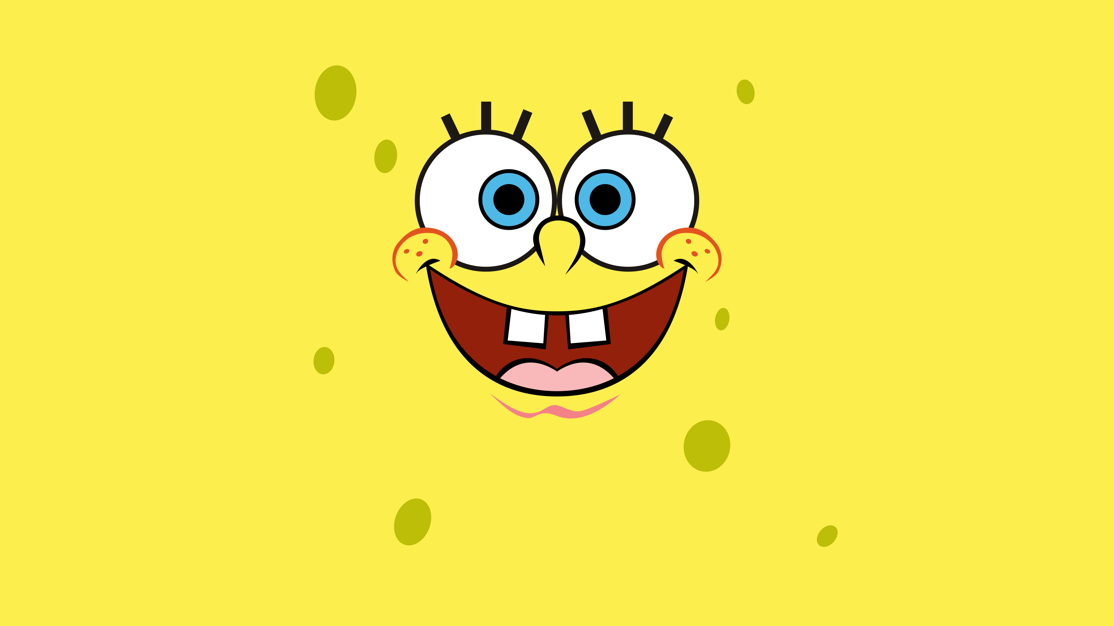 SpongeBob smiley face Wallpaper 4K