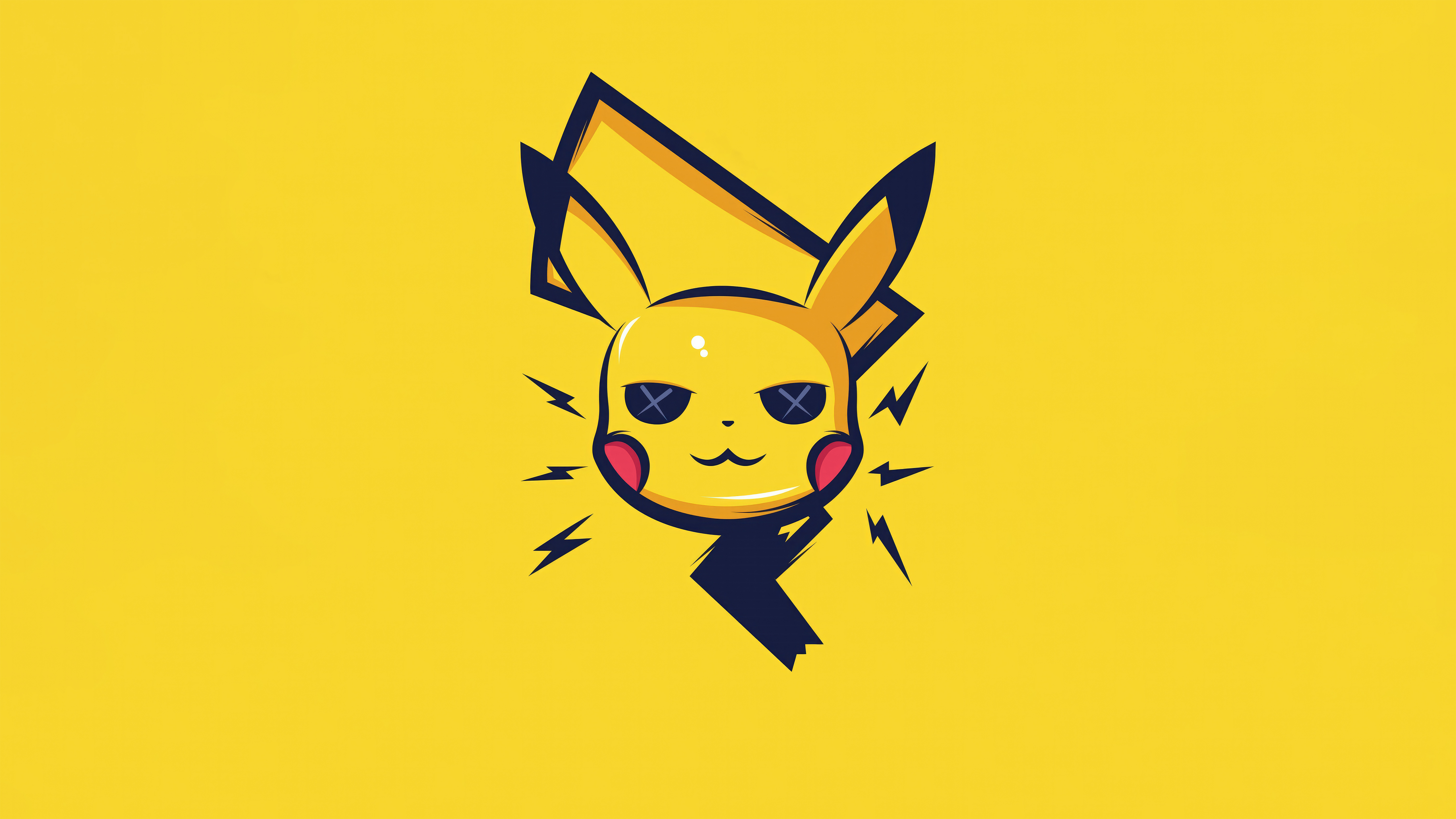 Pikachu Minimal Yellow 5k Wallpaper, HD