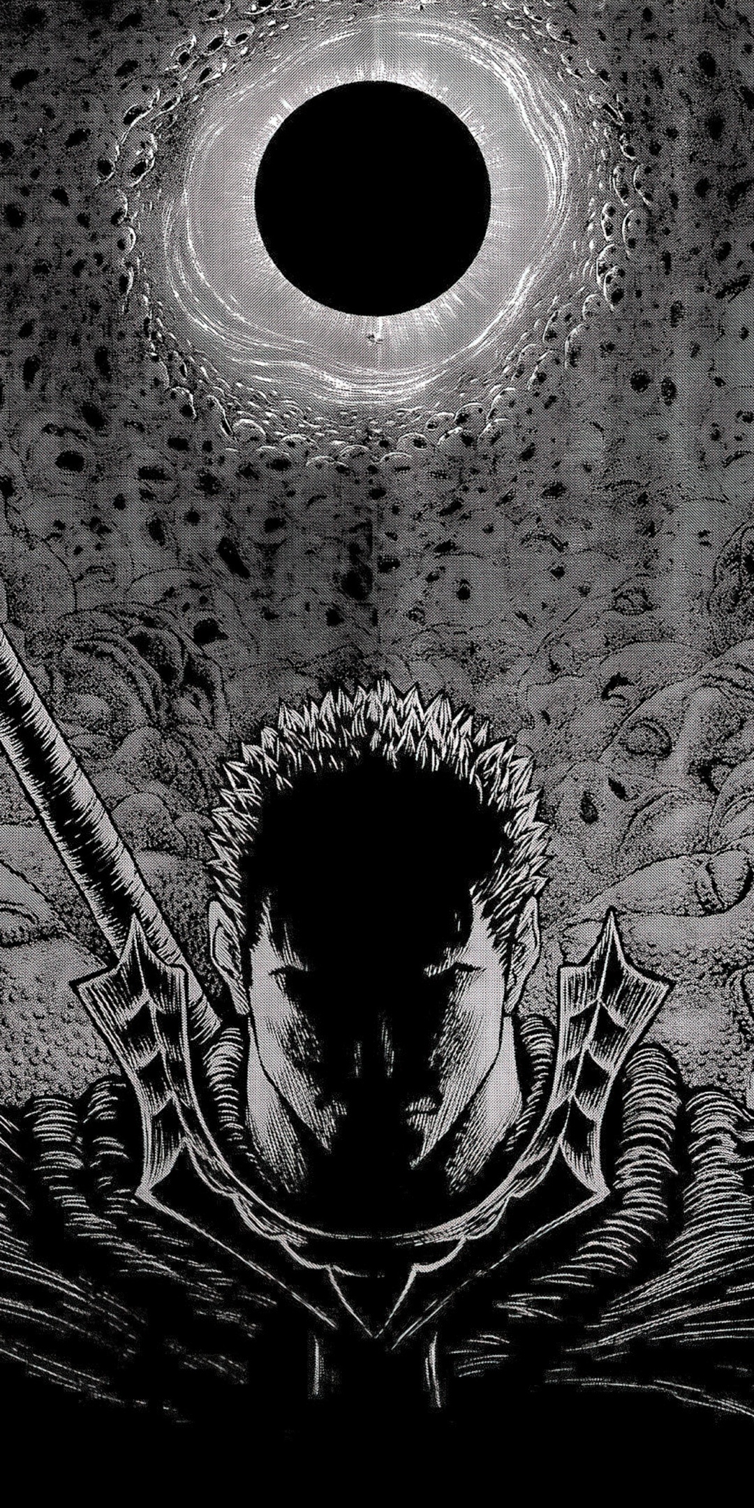Berserk Guts Black and White 4K Wallpaper