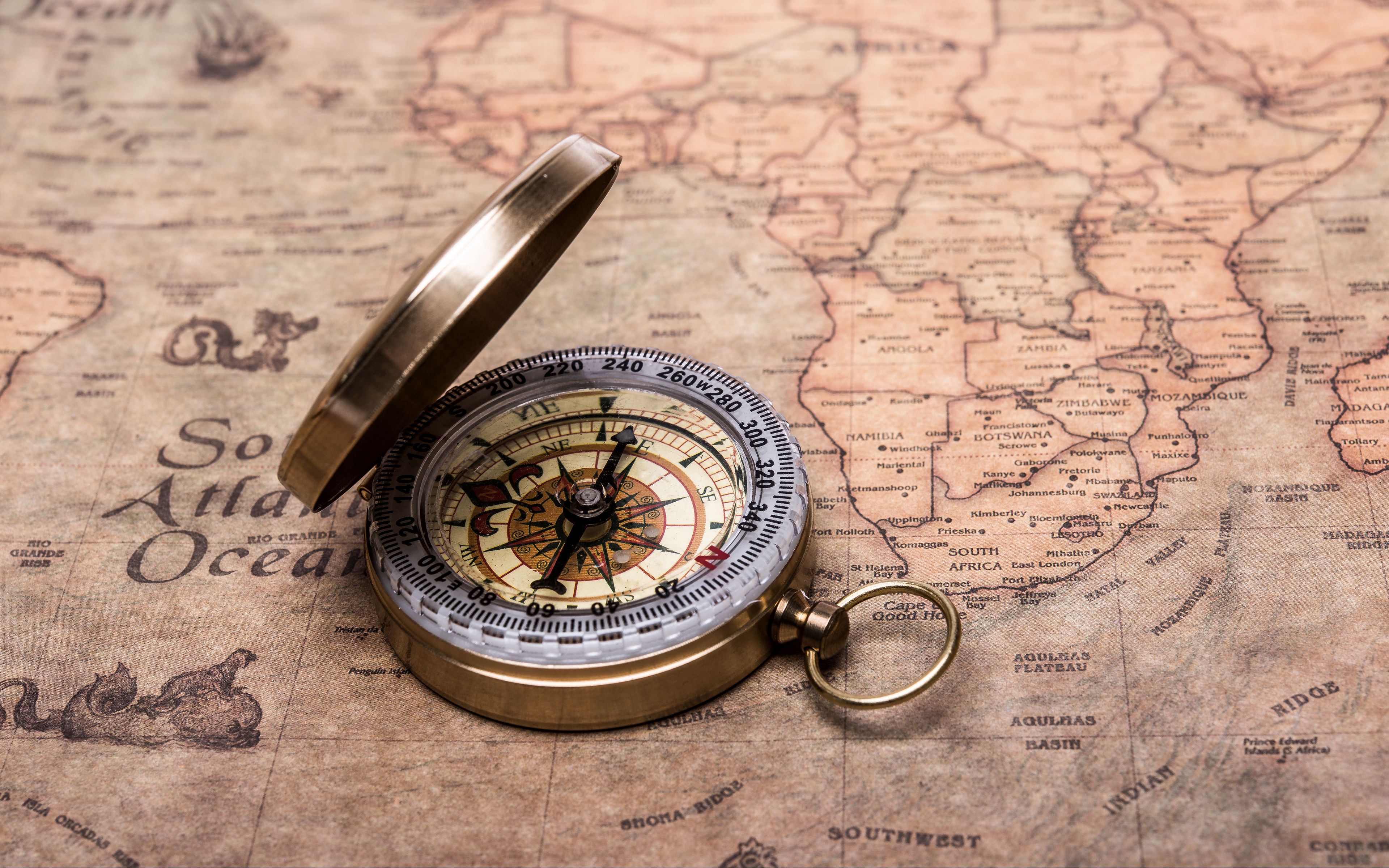 map, compass, travel 4k ultra HD