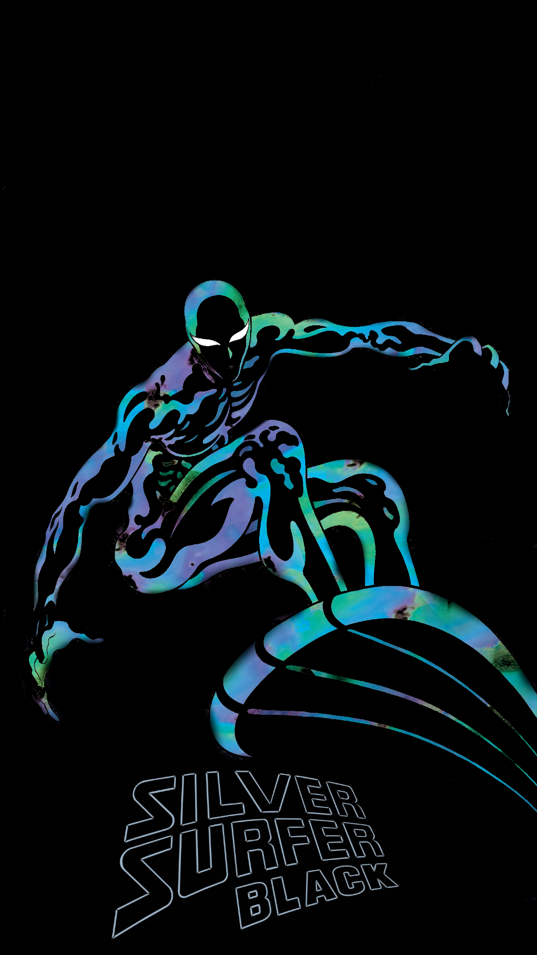 Made a phone wallpaper for Silver Surfer Black. I had to the art was amazing!