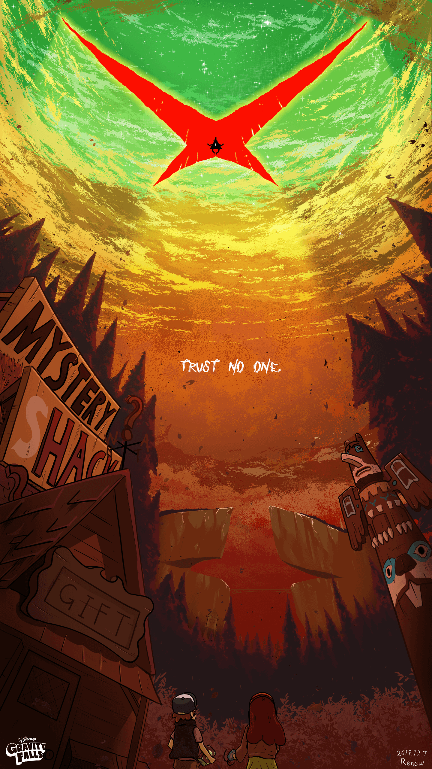 Gravityfalls Fanart 1 - 'TRUST NO ONE