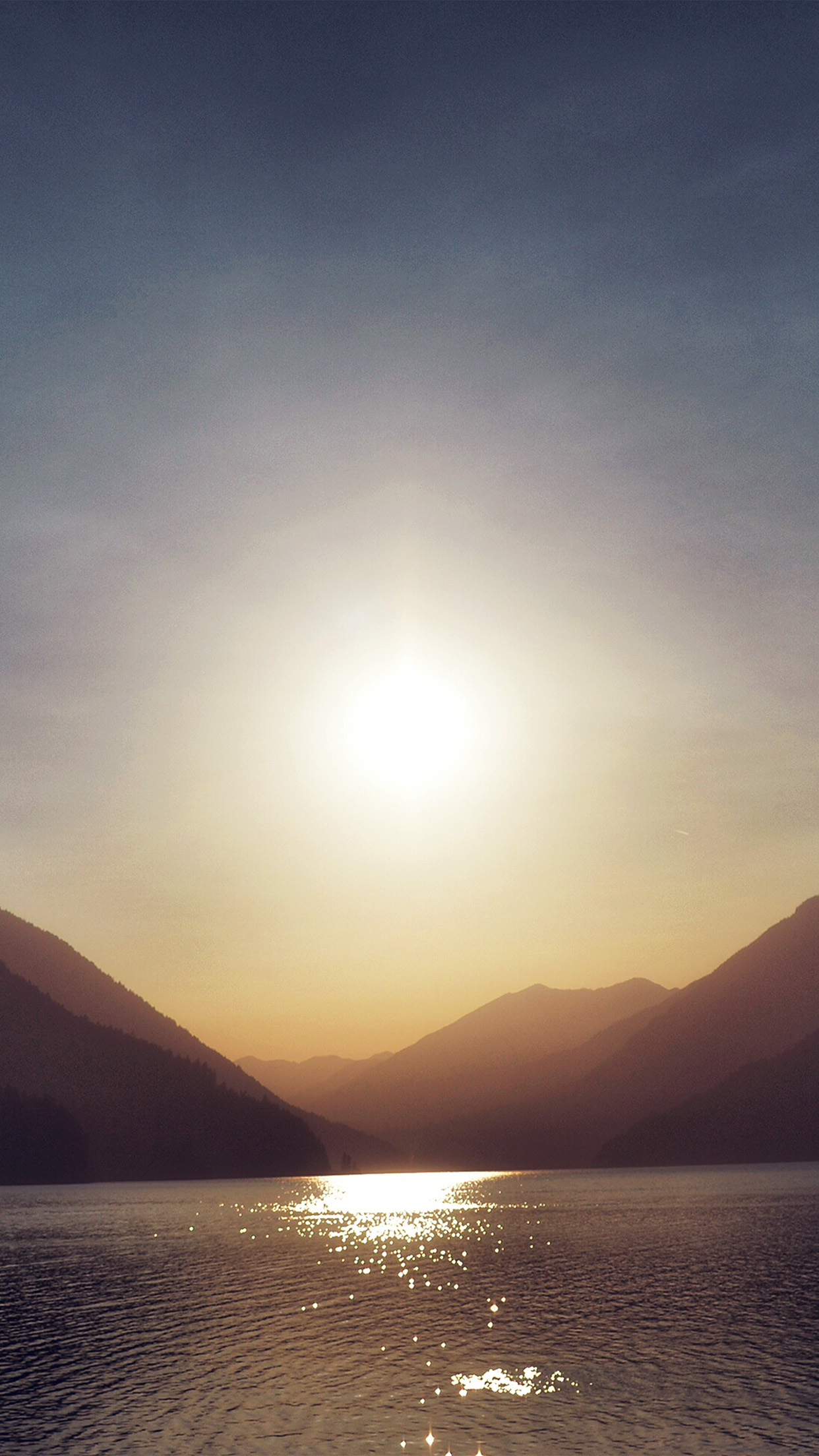 Lake Mountain Nature Sunset Blue