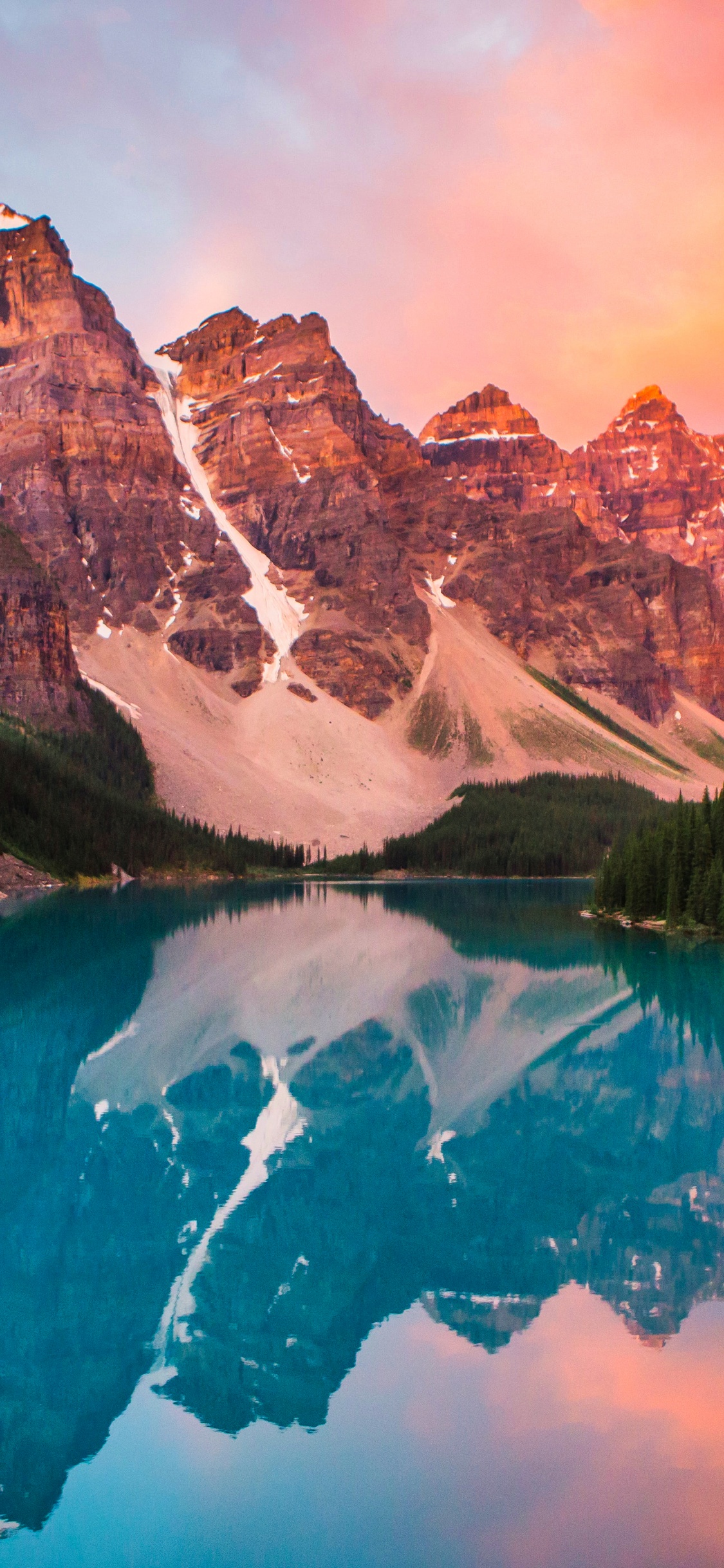 Moraine Lake Wallpaper 4K, Sunset