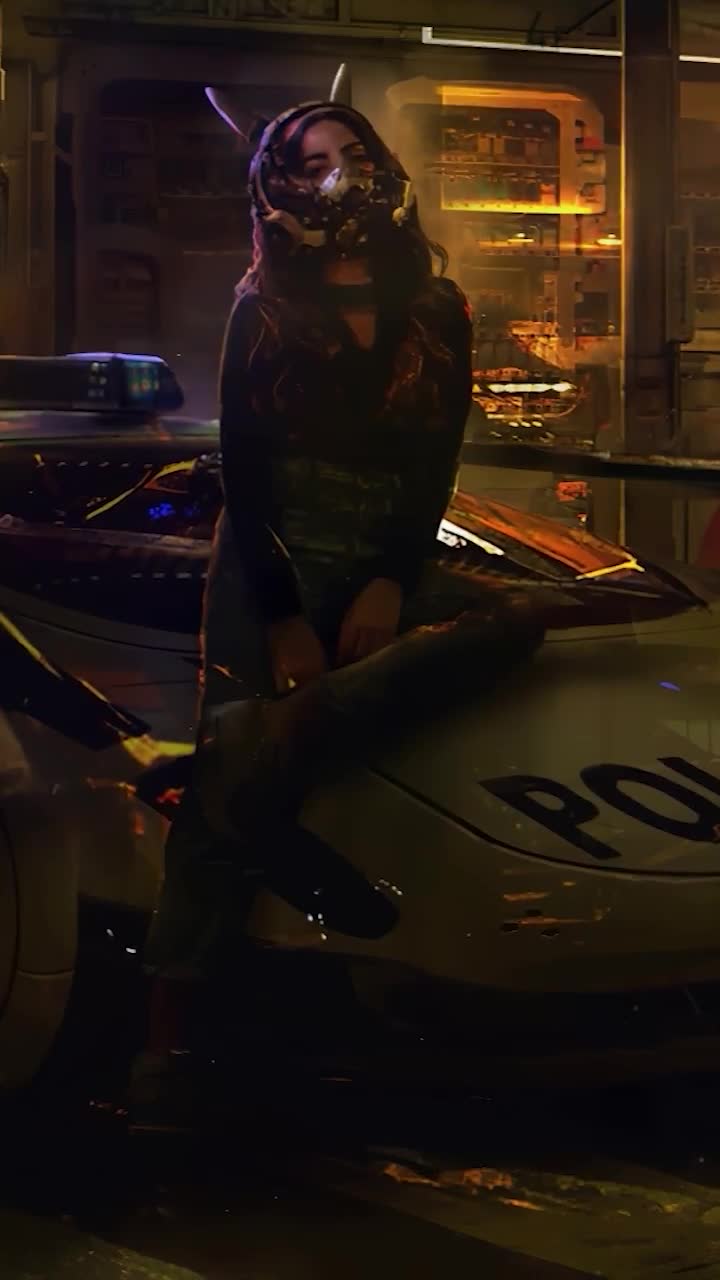 Police Car Neon Lights Phone