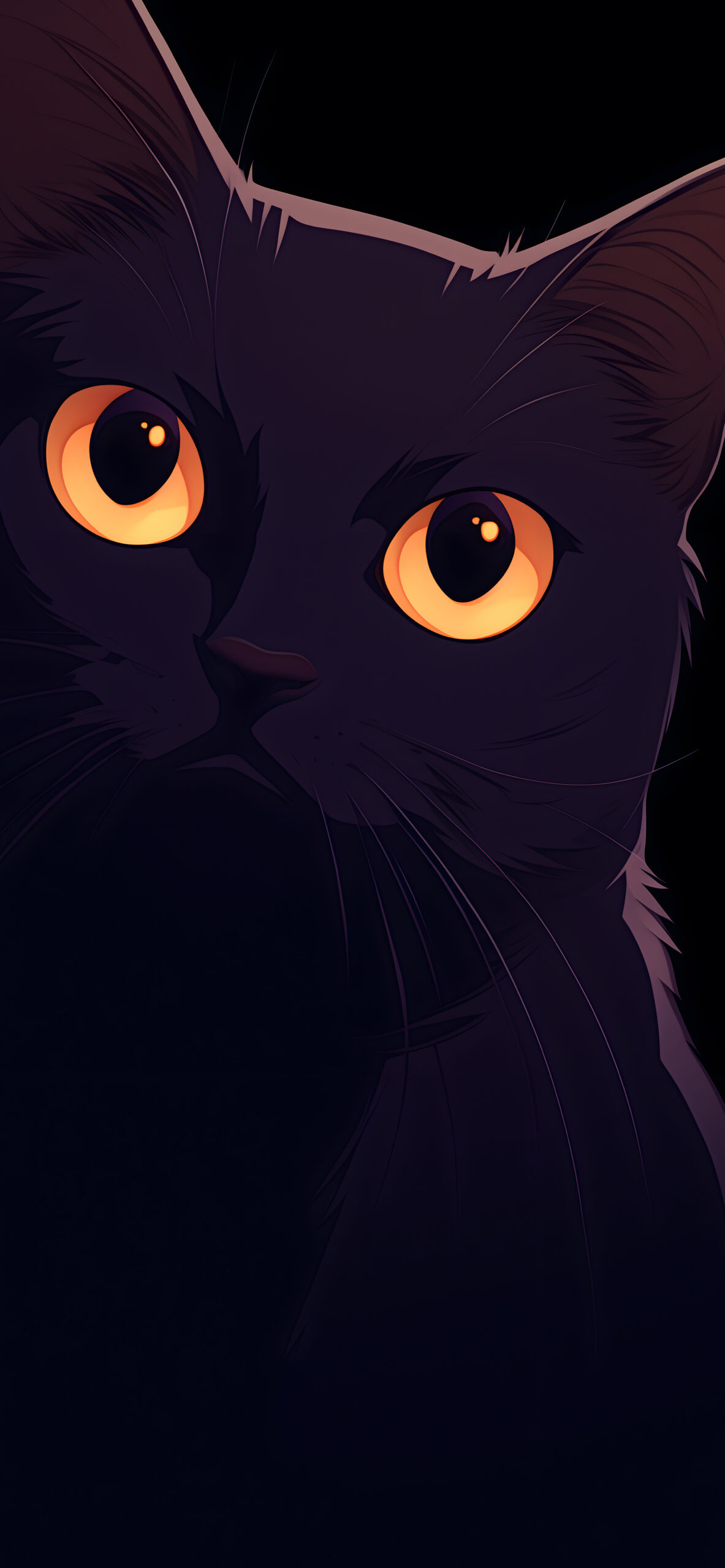 Black Cat Glowing Eyes Wallpaper