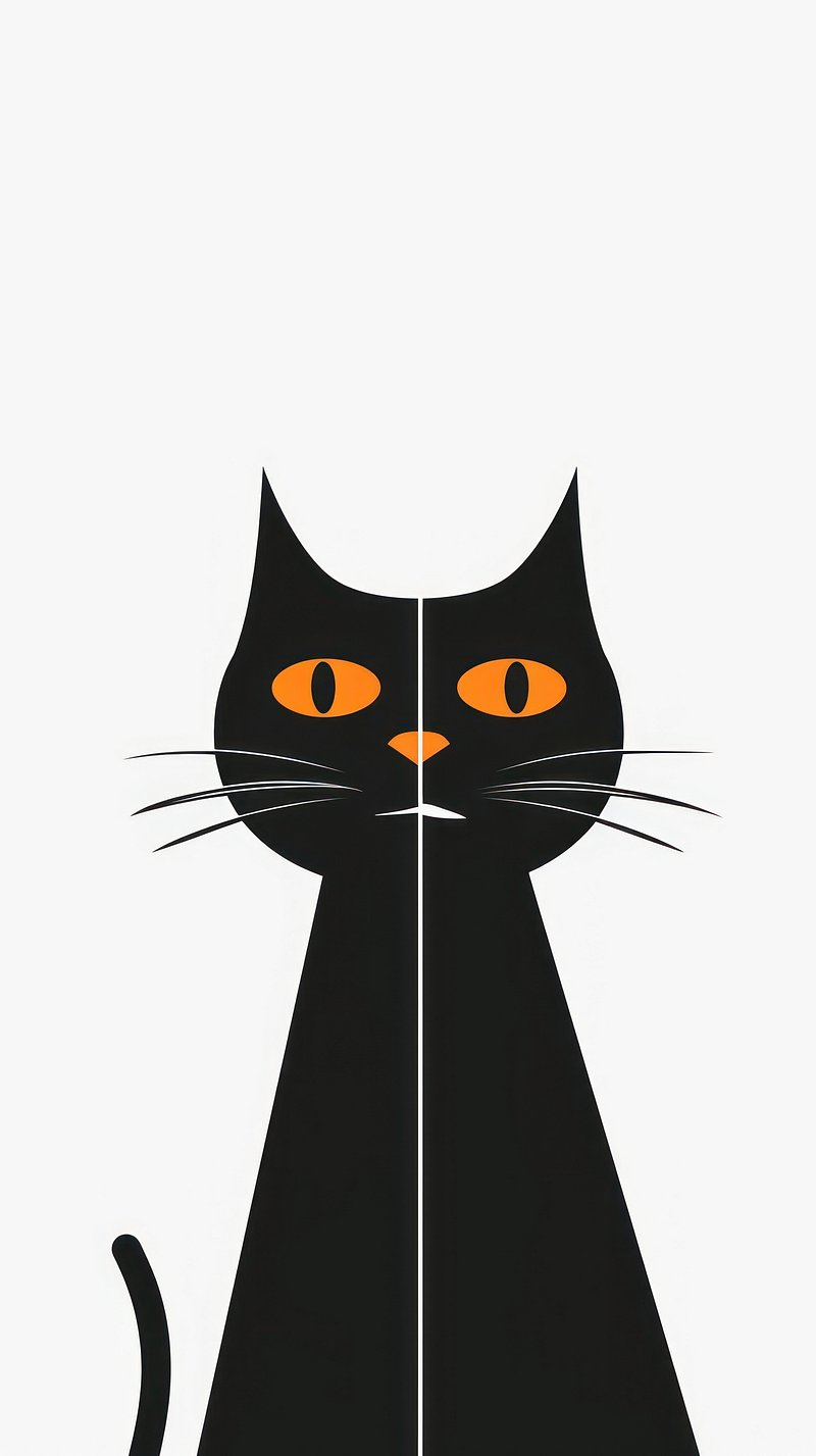 Minimalist iPhone Wallpaper Cat Image