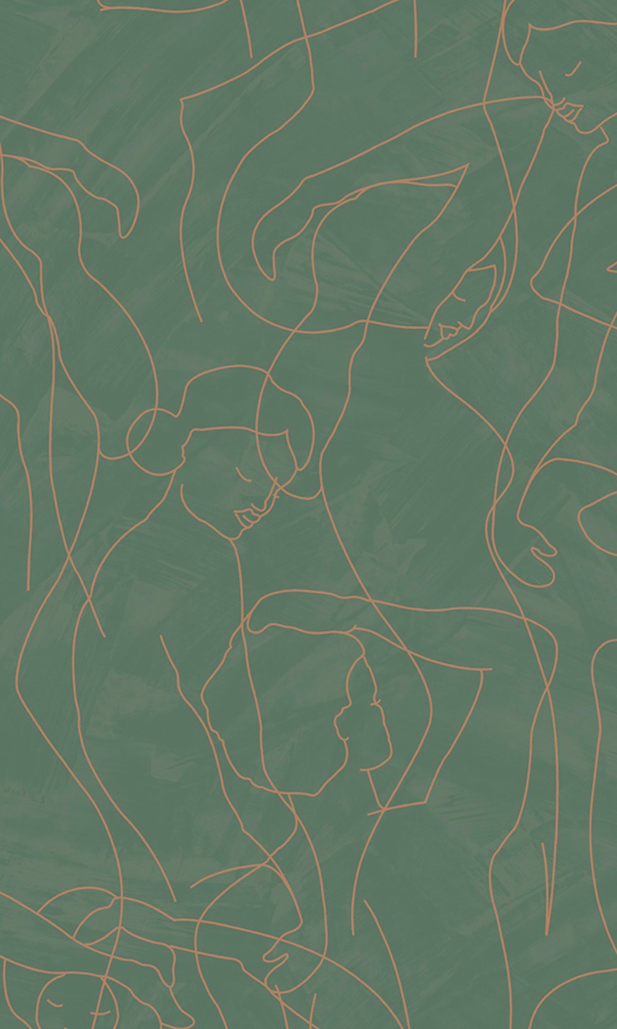 Forest Green Abstract Model Lines Non