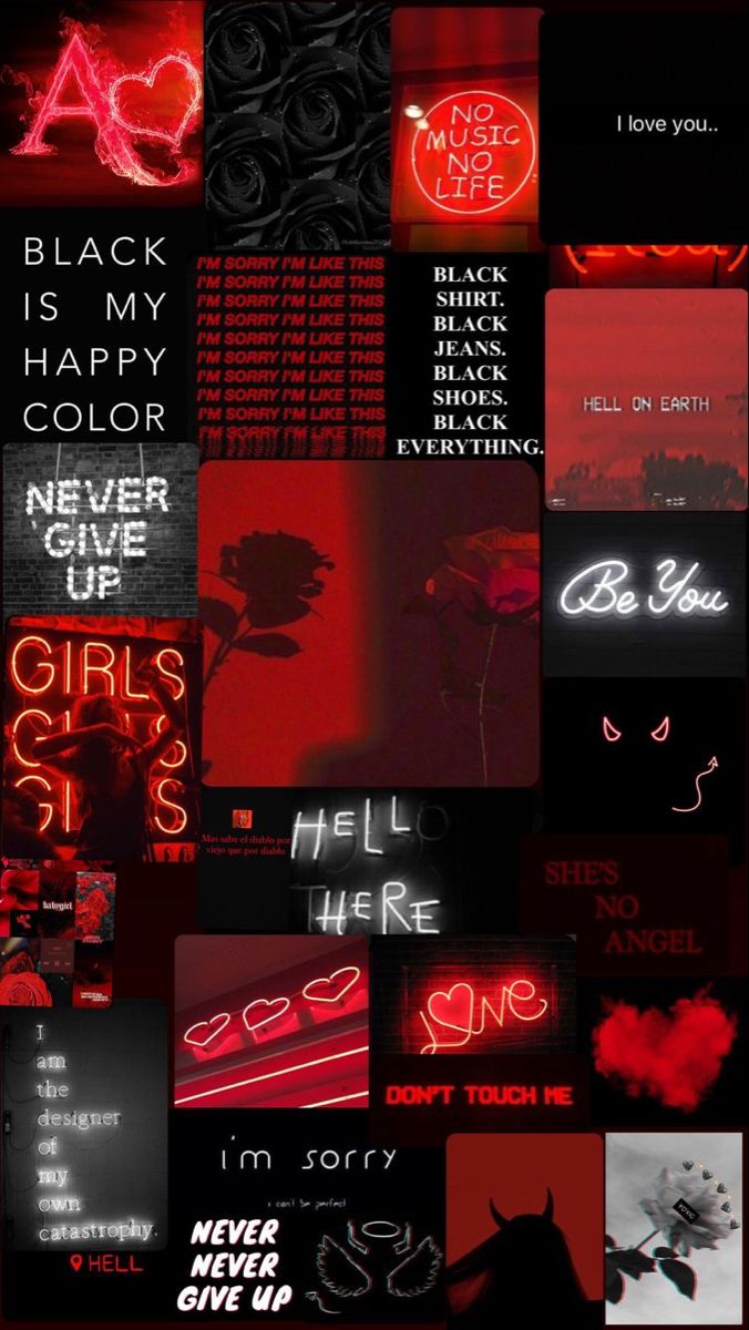 Red and black collage