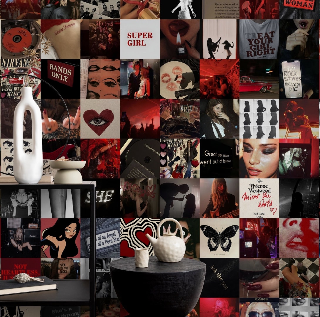 Red Collage Pop Art Wallpaper