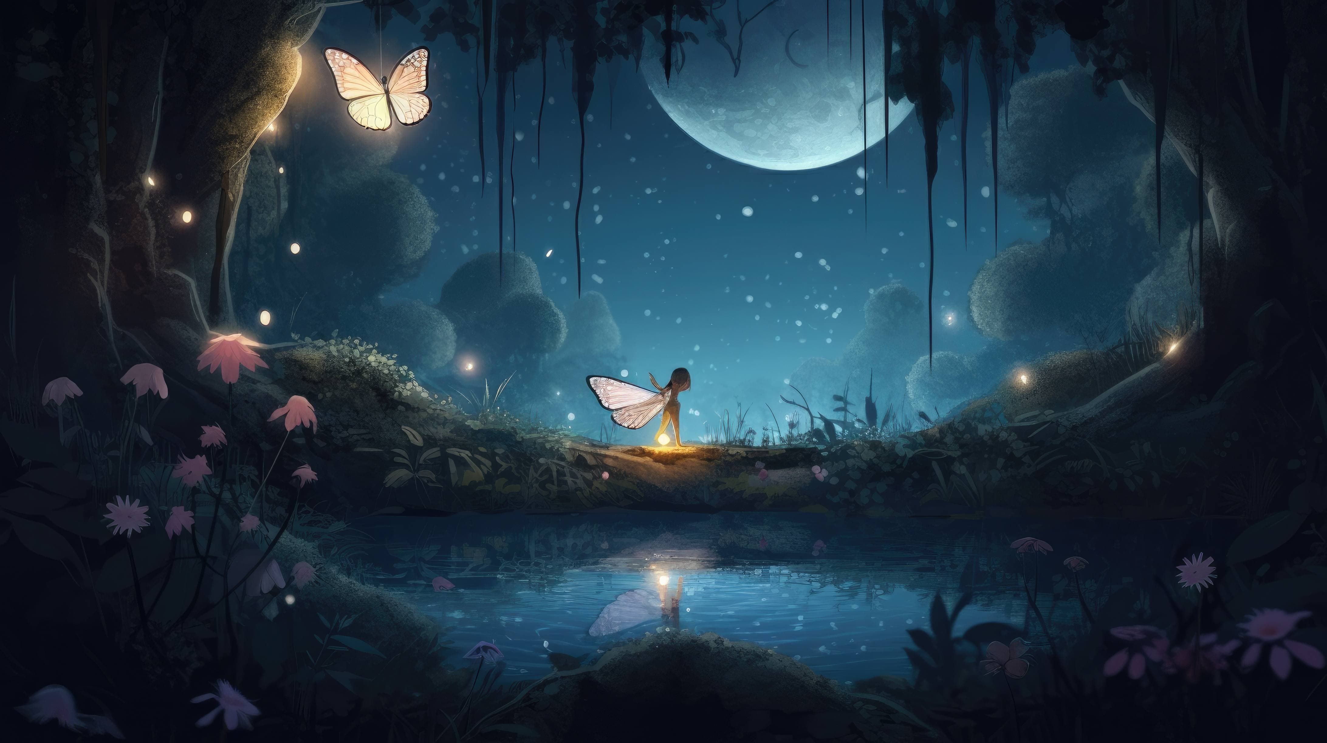 a whimsical desktop wallpaper featuring