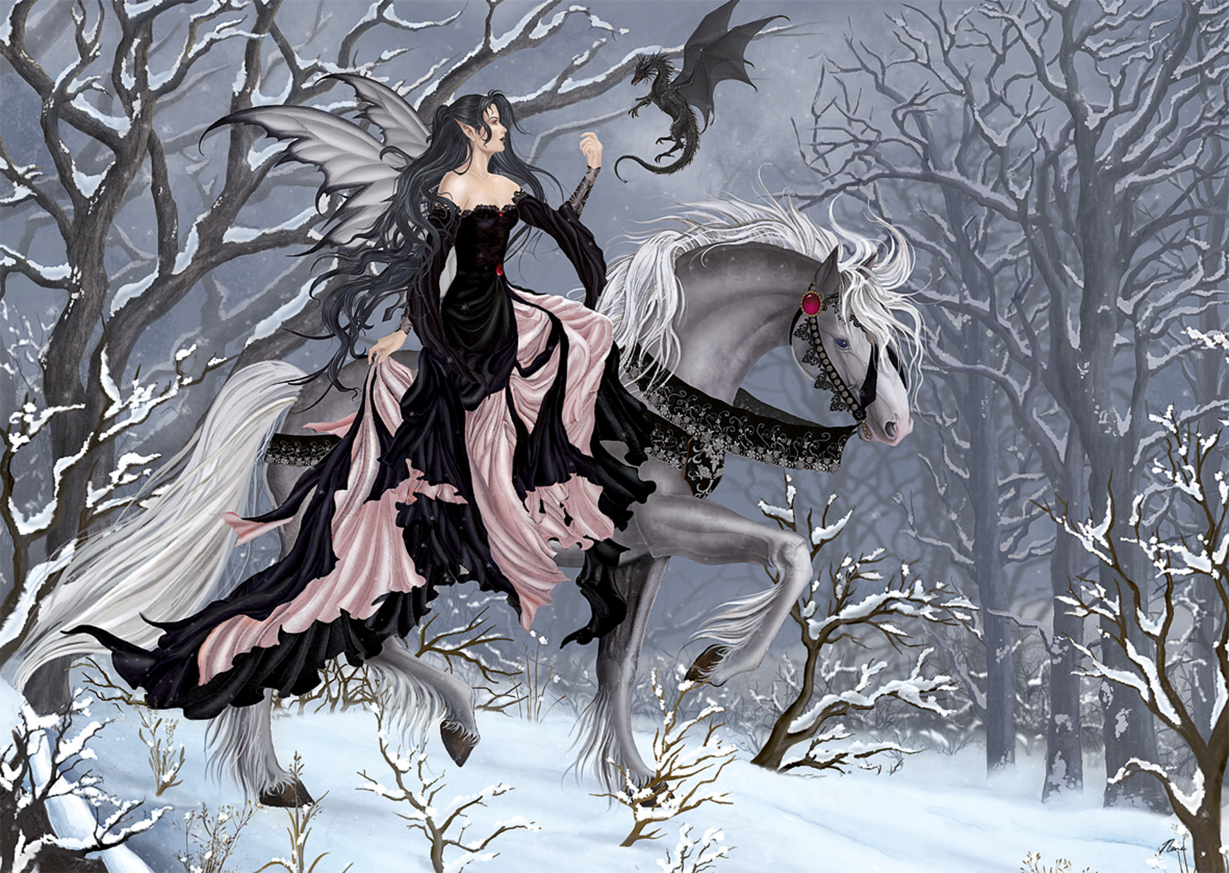 Enchanted Snow Fairy HD Wallpaper