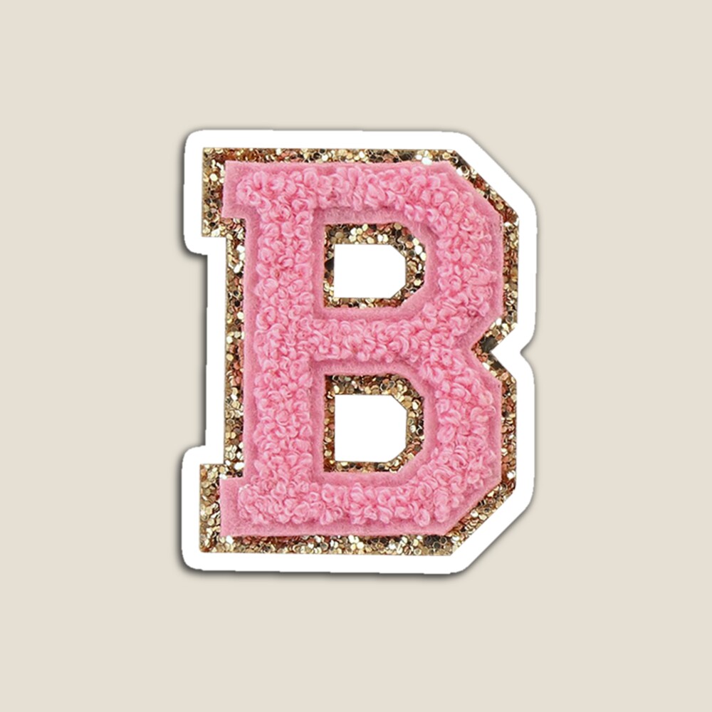 Preppy Pink Varsity Letter B Sticker