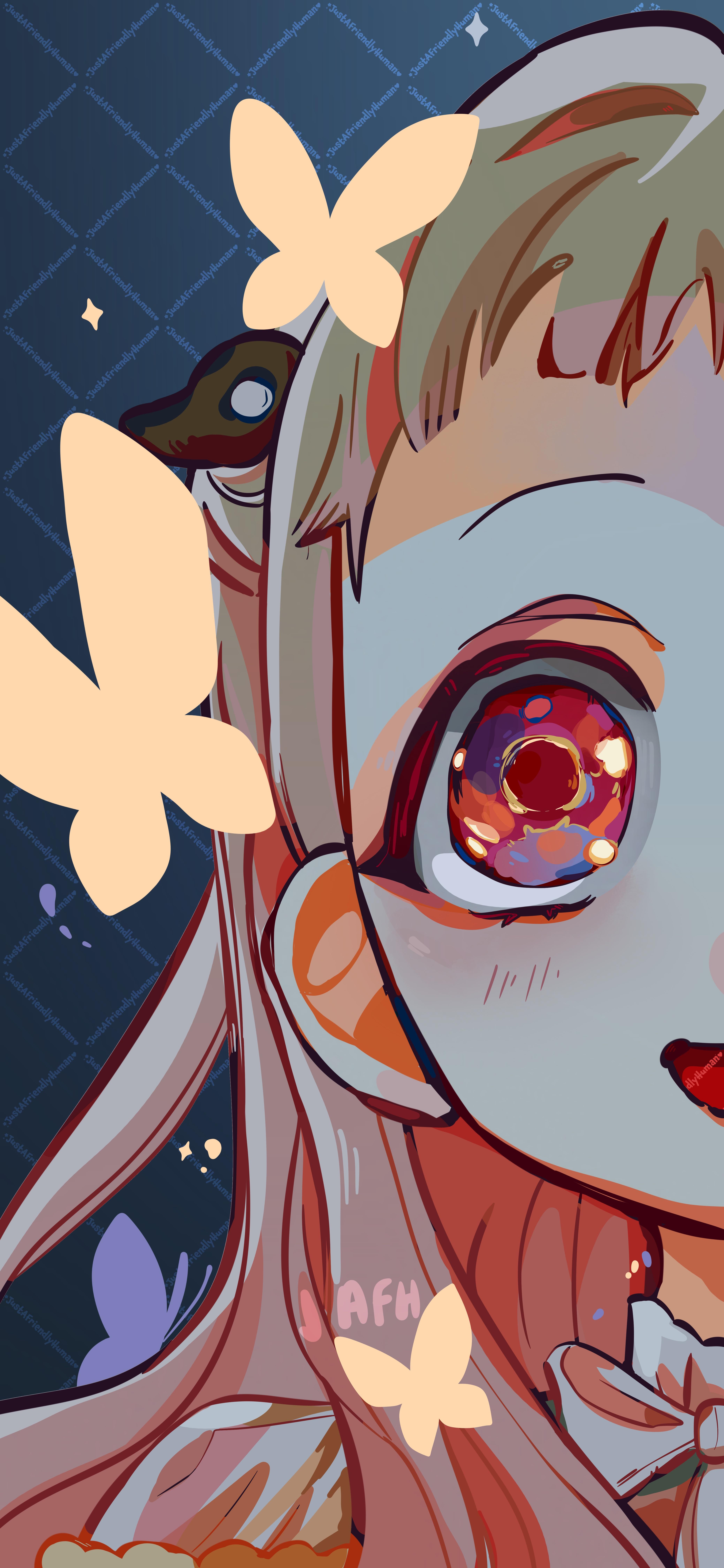 Drew some matching HanaNene phone wallpaper