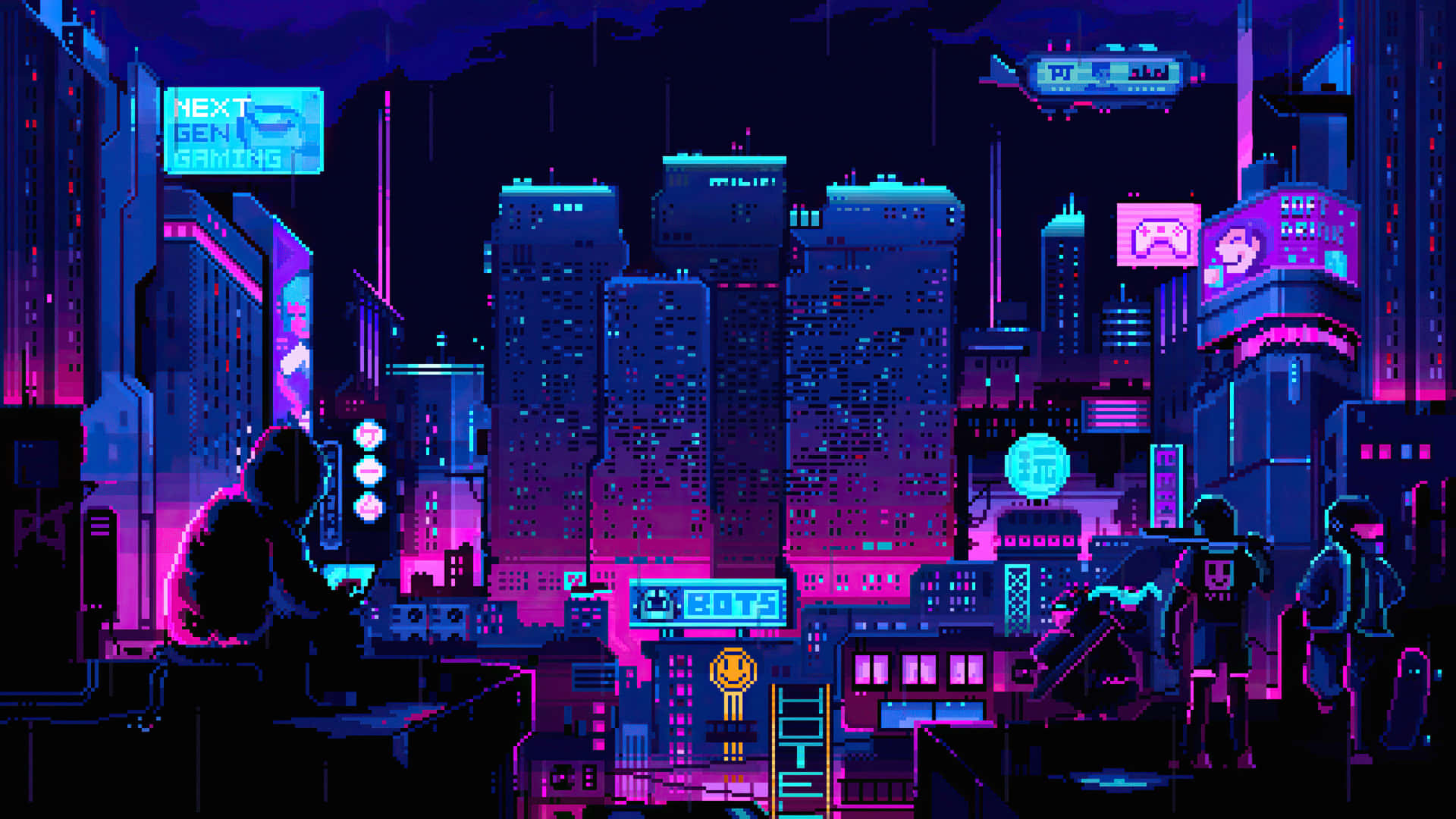 City Pixel Art Wallpaper