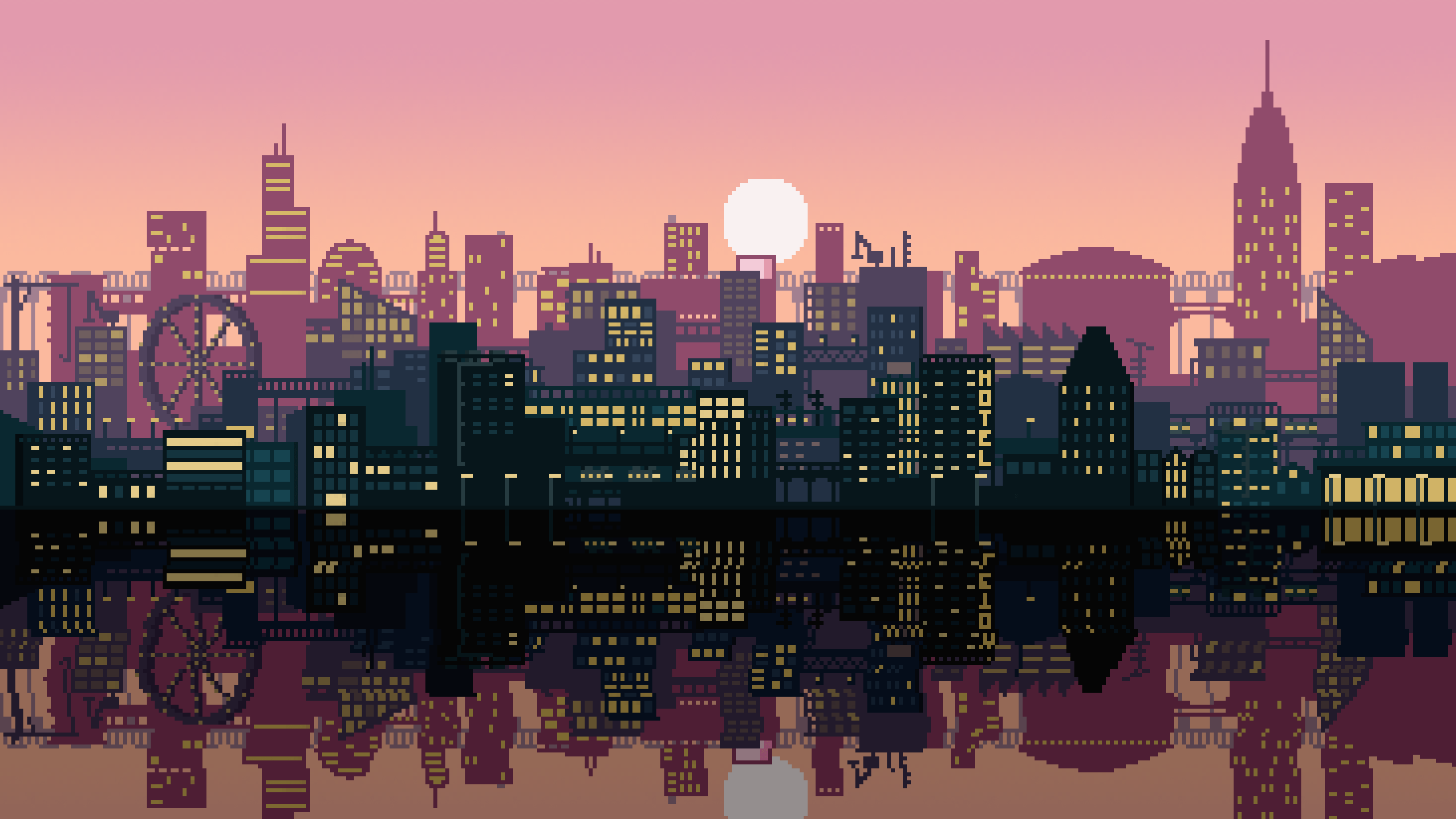 Pixel Art City [2560x1440][OC], r