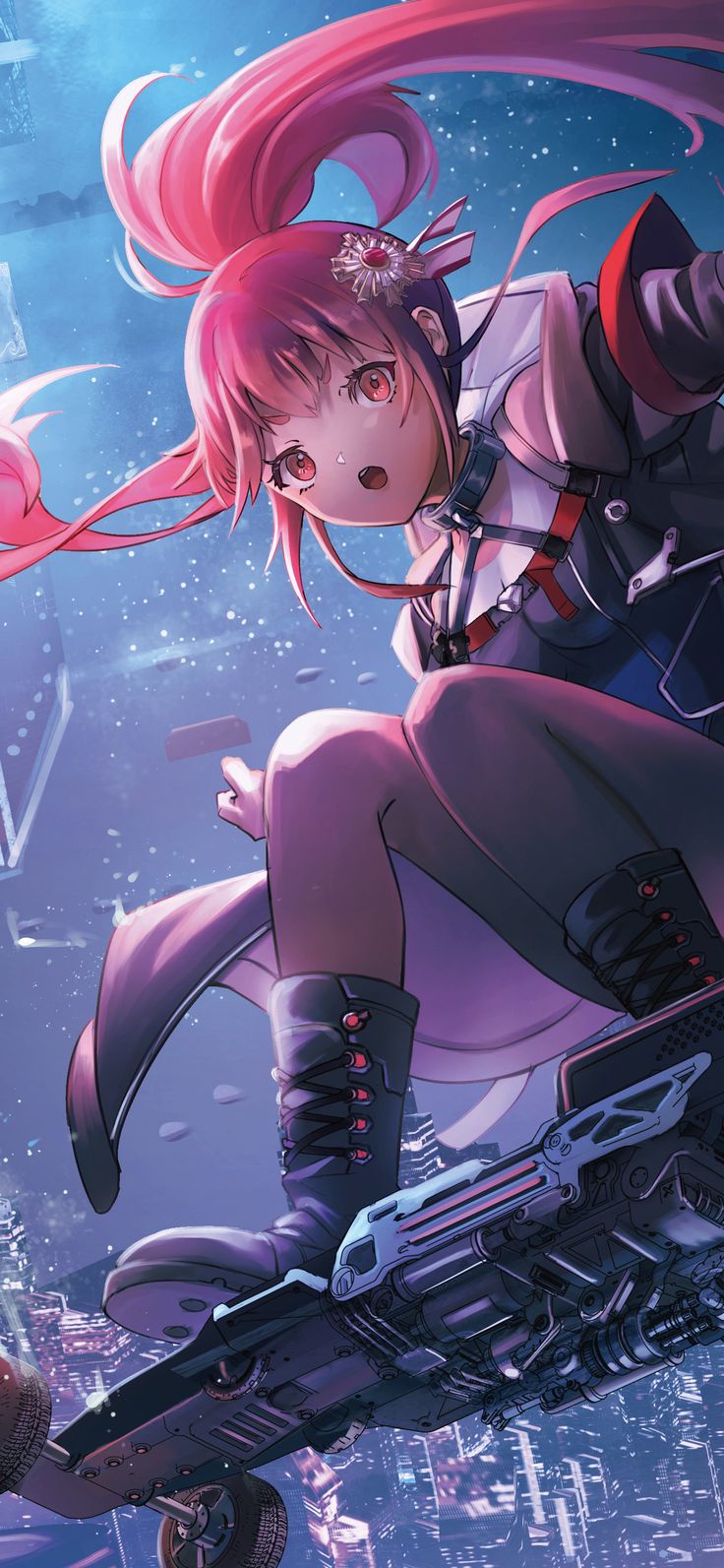 Anime Girl On Skateboard Scifi wallpaper