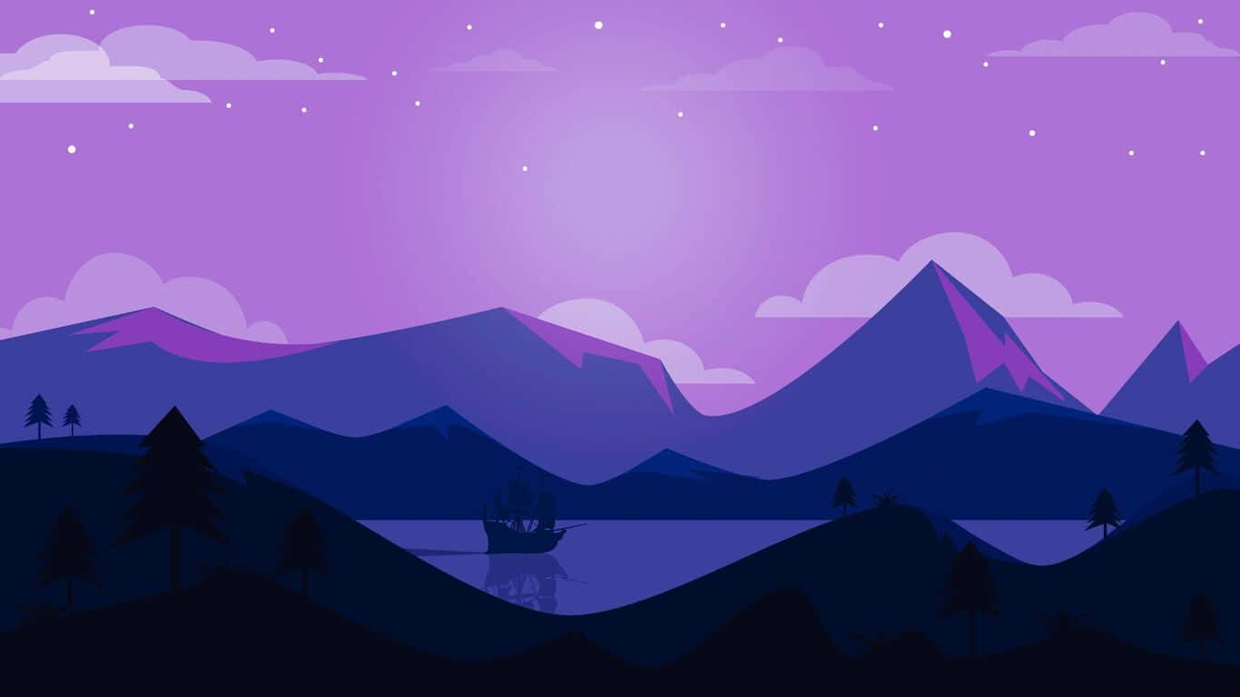 Download Purple Sky 1366x768 Minimalist