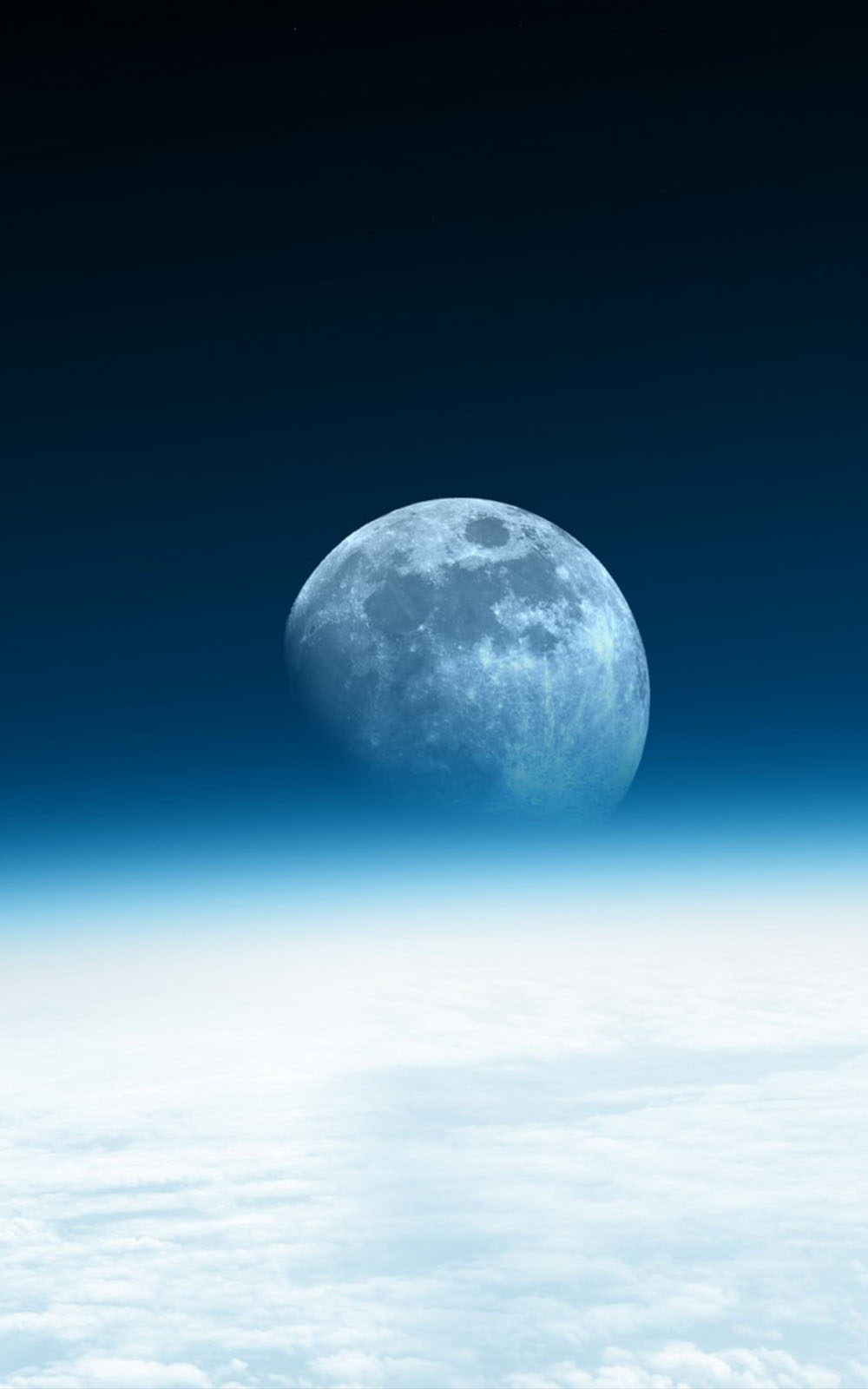 Moon Horizon Blue Space 4K Ultra HD