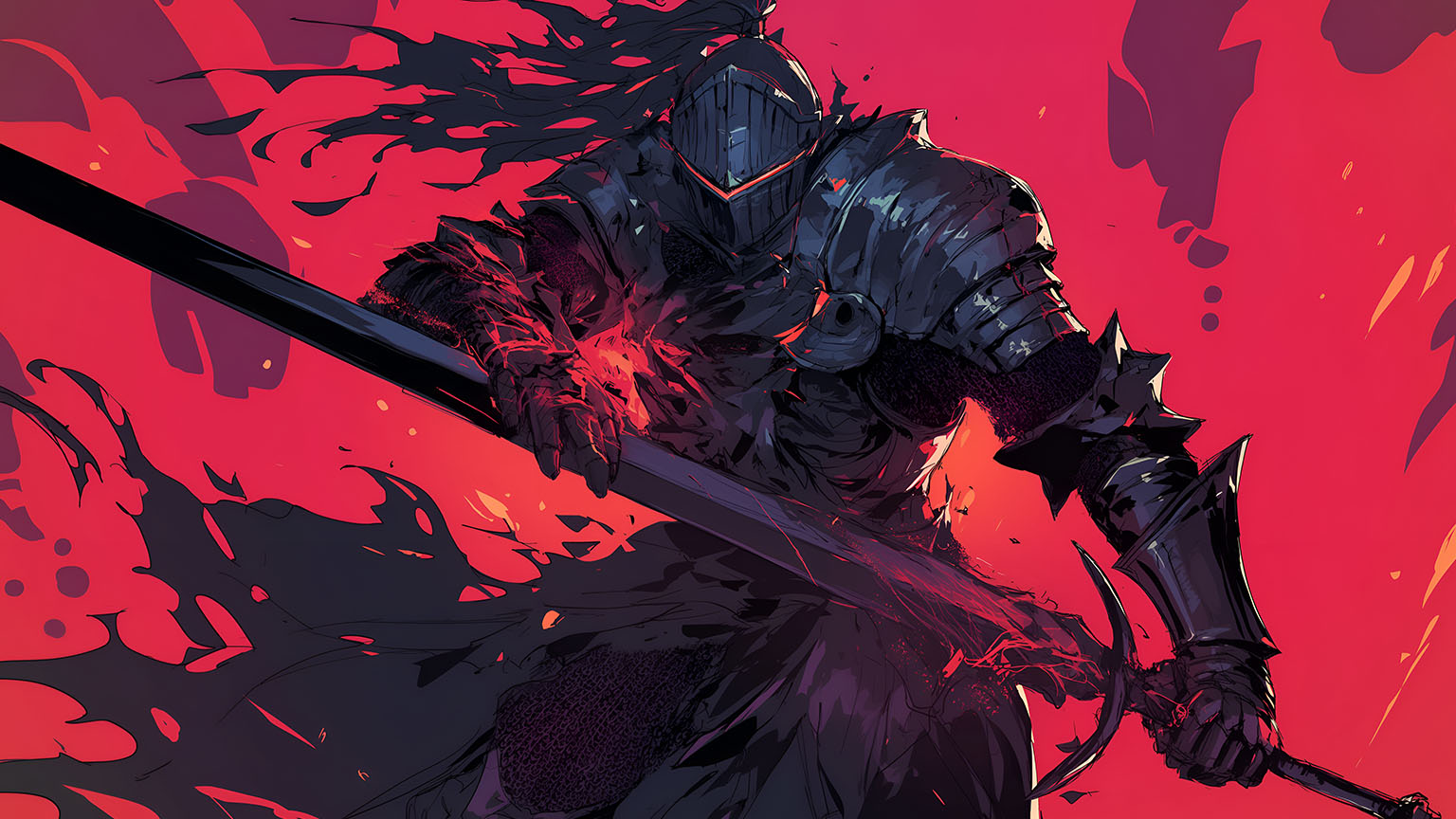 Dark Souls Knight Red Desktop Wallpaper