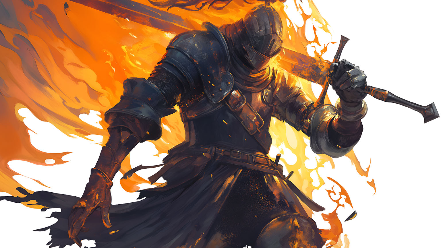 Dark Souls Knight Flames Desktop