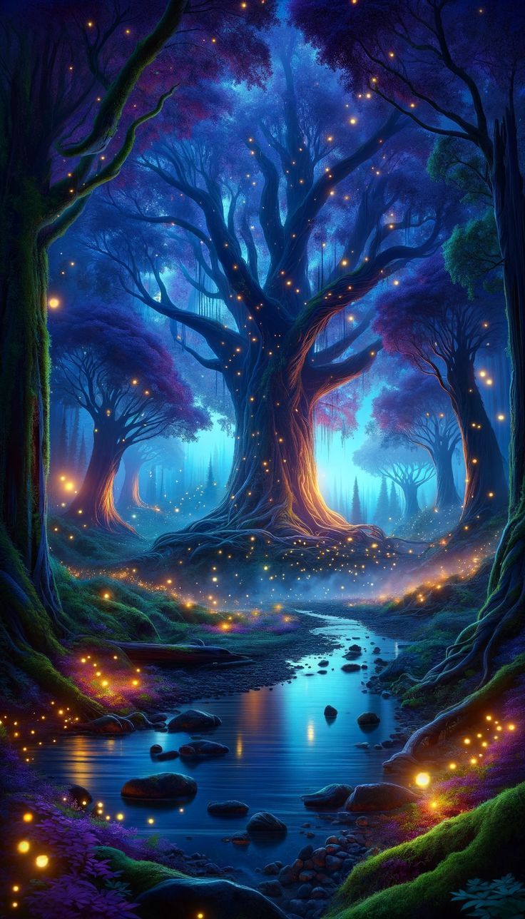 Enchanted Forest Glow Lock Screen Wallpaper