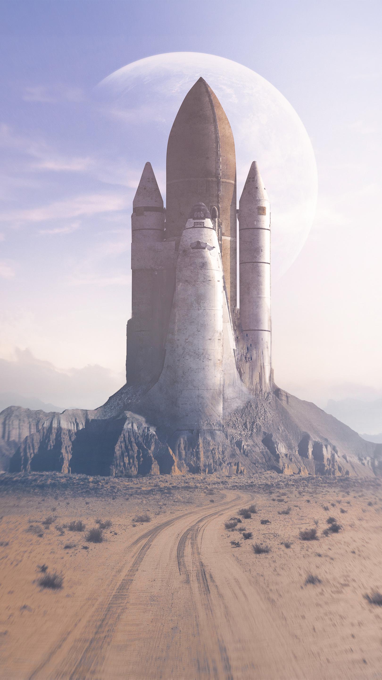 Abandoned space shuttle, r