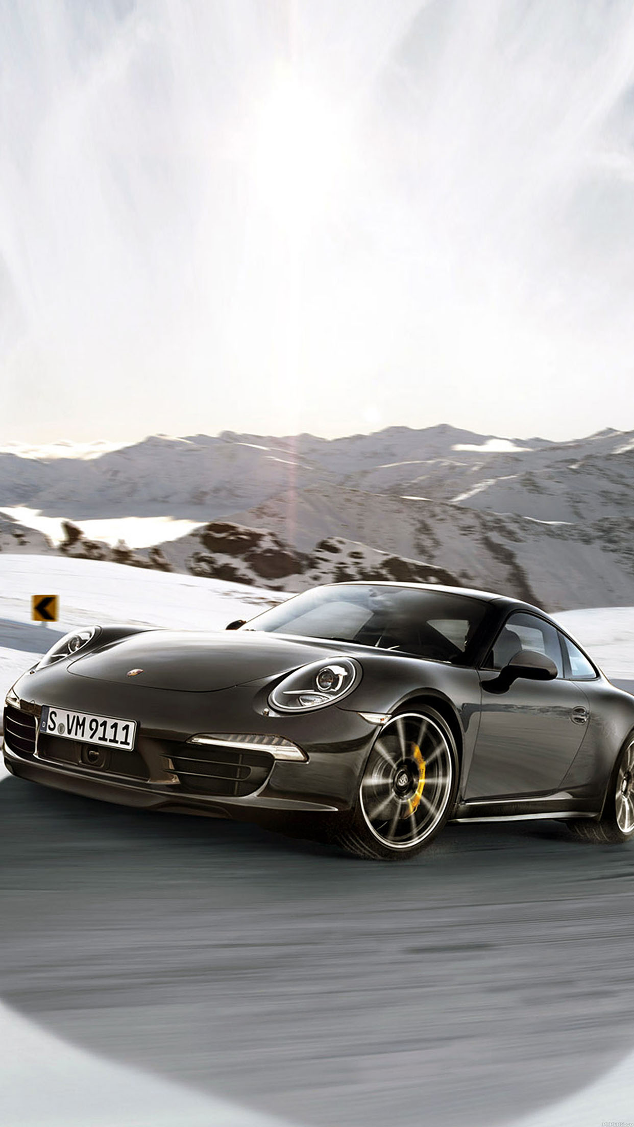Wallpaper Black Porche Car