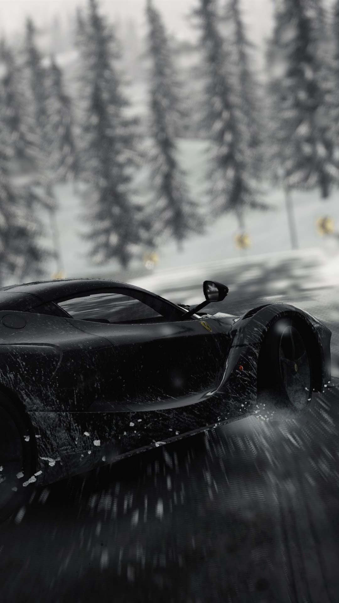 Ferrari black supercar speed, drift