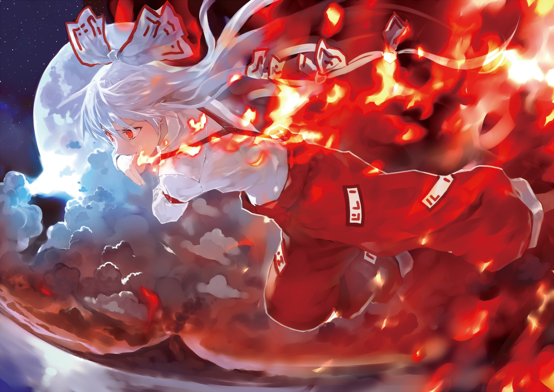 Mokou Anime Touhou HD Wallpaper