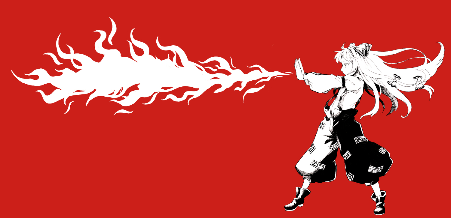 fire fujiwara no mokou monochrome ozawa