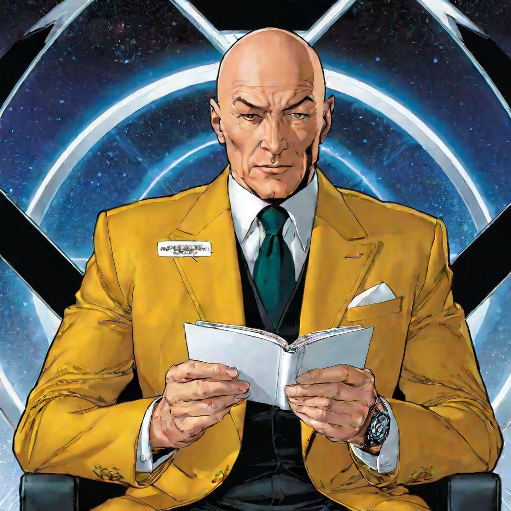 charles xavier. Bald man in a
