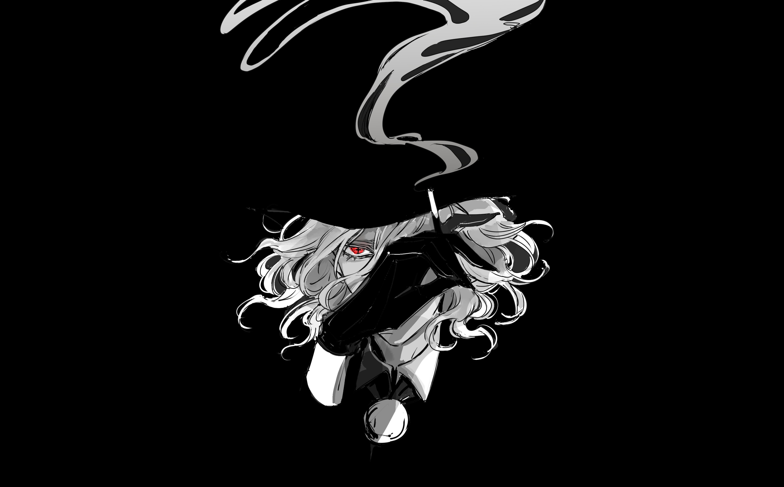Wallpaper smoke, anime, art, cigarette