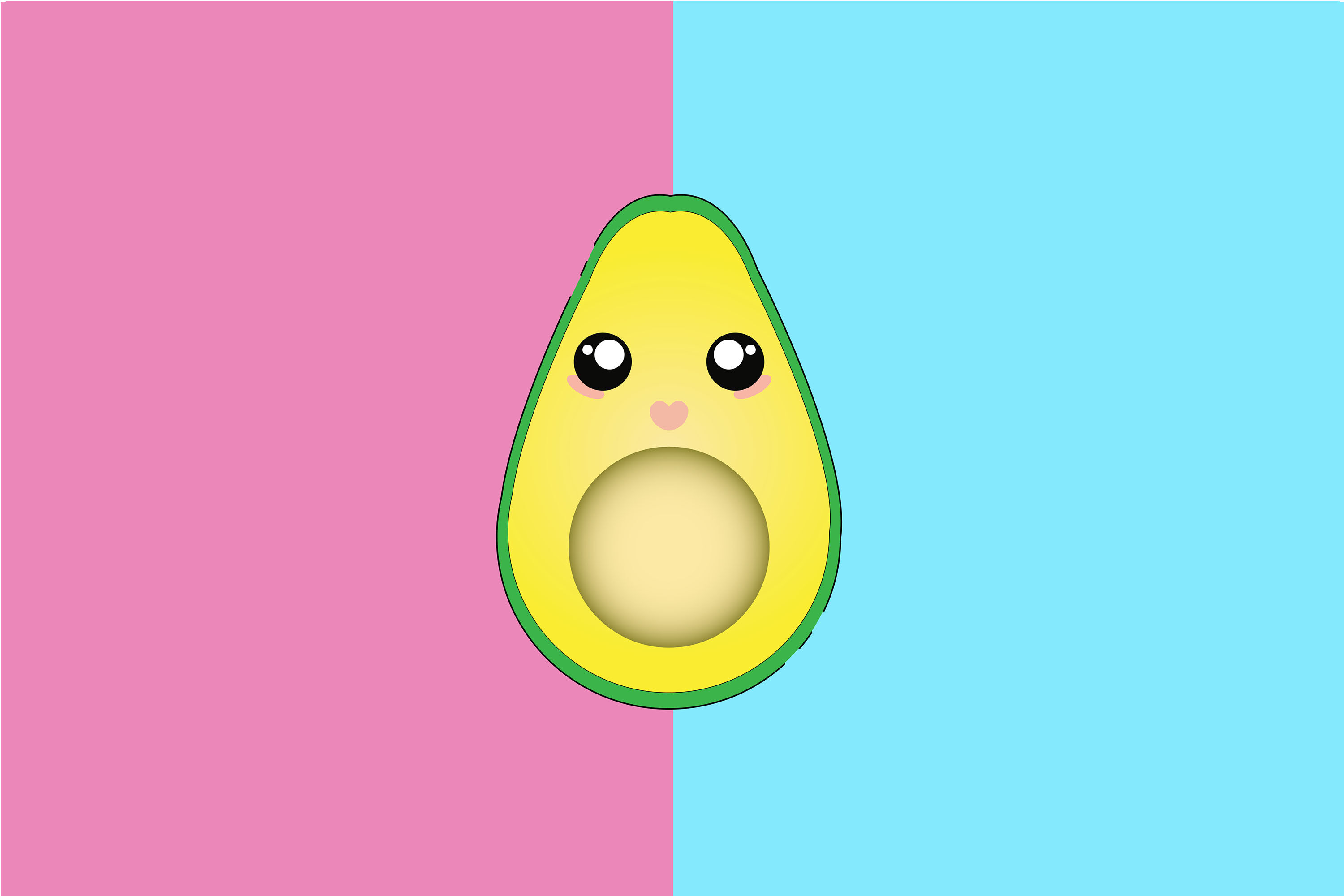 Kawaii Cute Avocado By Red Sugar Design