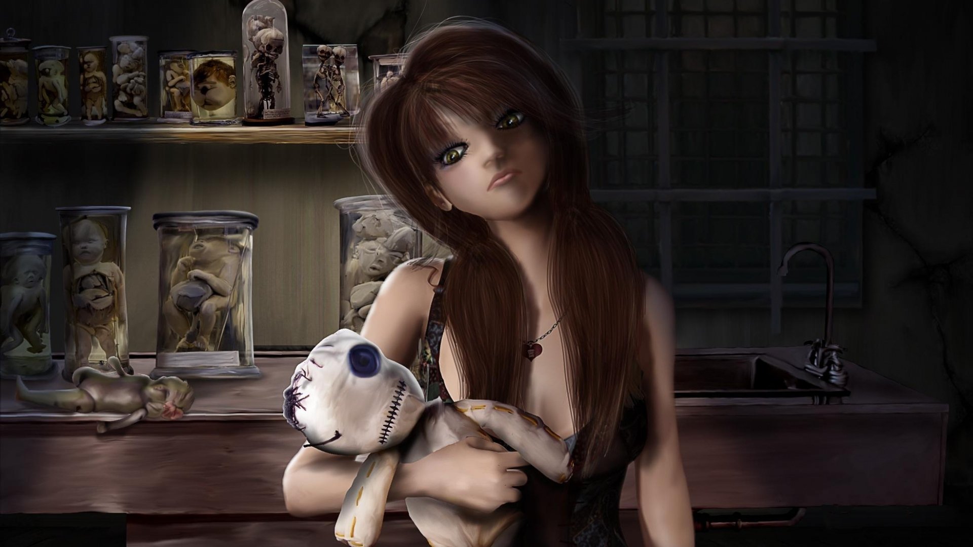 Scary Doll Evil Fantasy Dark HD Wallpaper