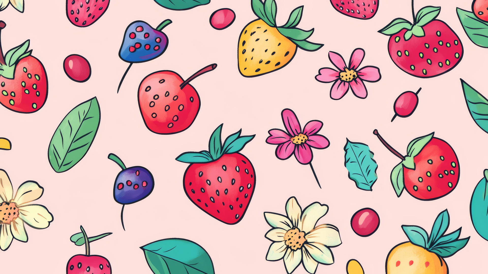 Cute Preppy Wallpaper with Strawberries