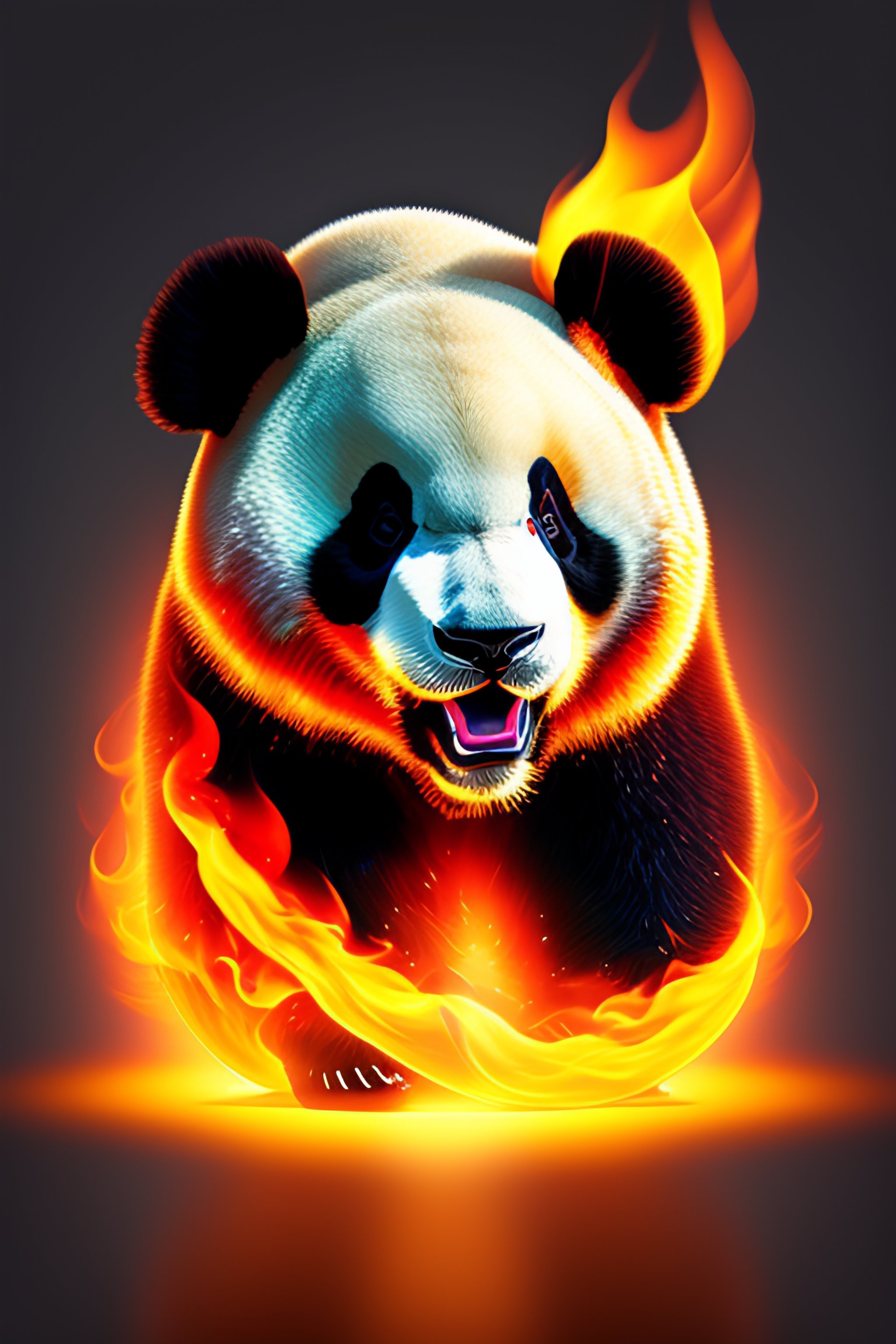 Angry panda fire cloud logo